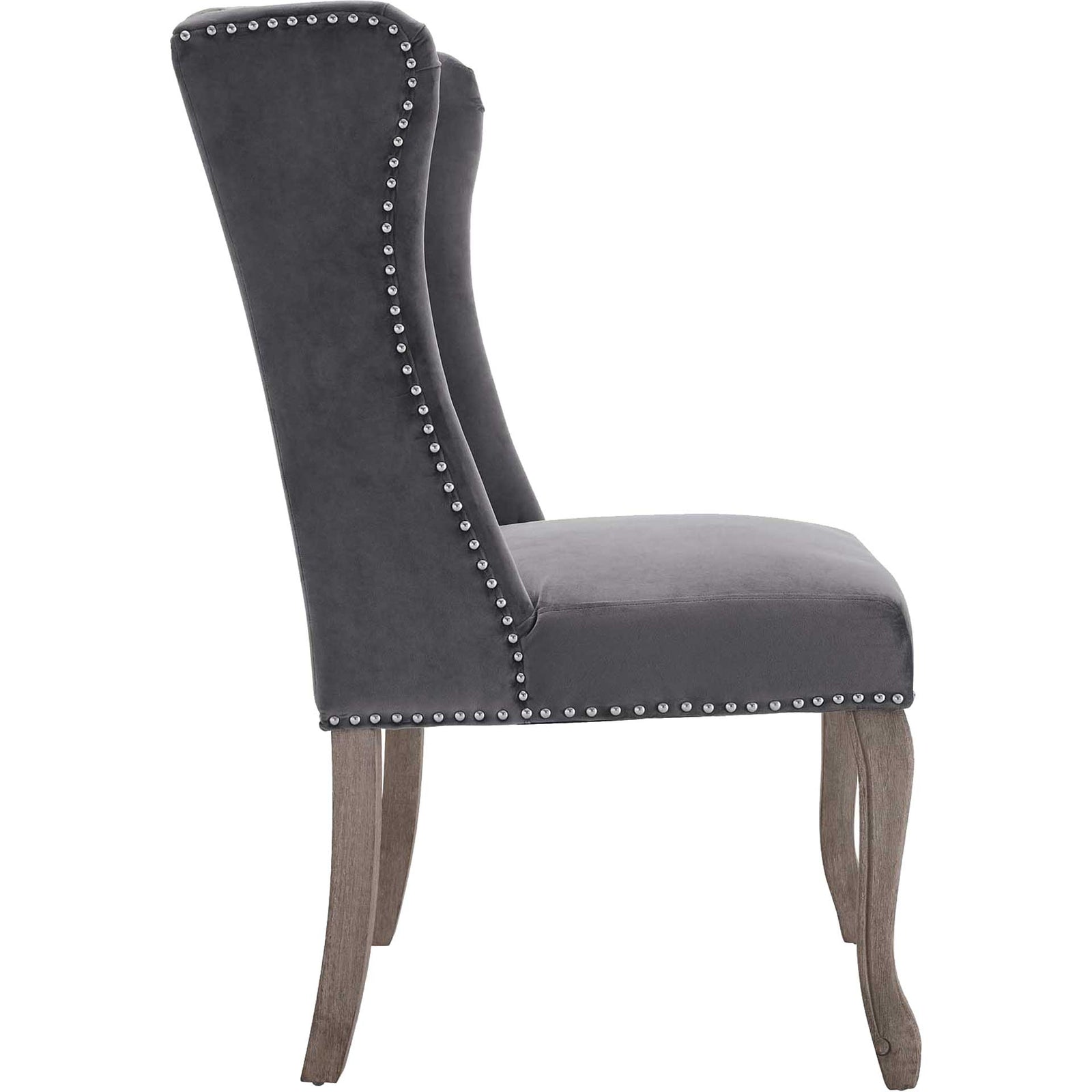 Andy Velvet Side Chair Gray