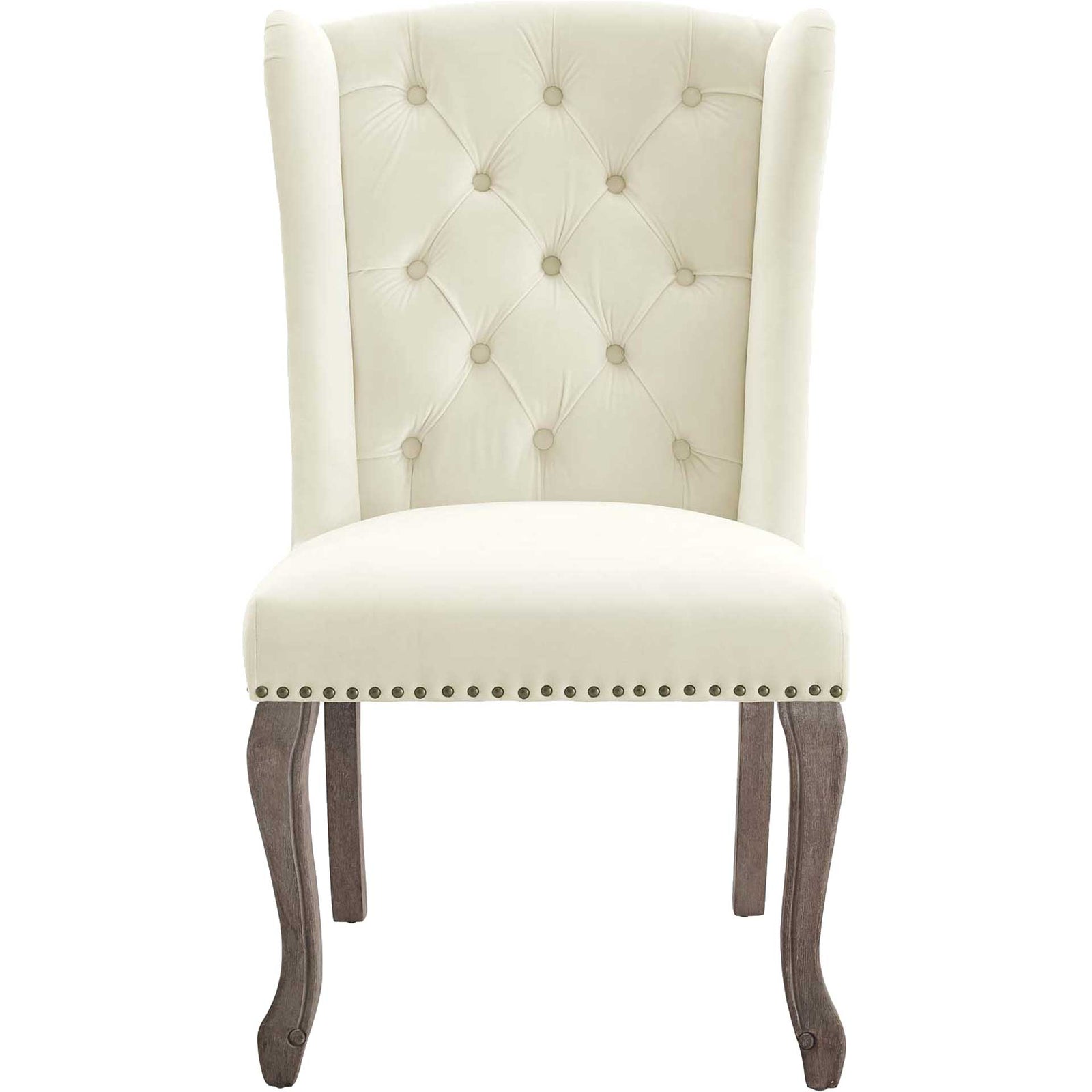 Andy Velvet Side Chair Ivory