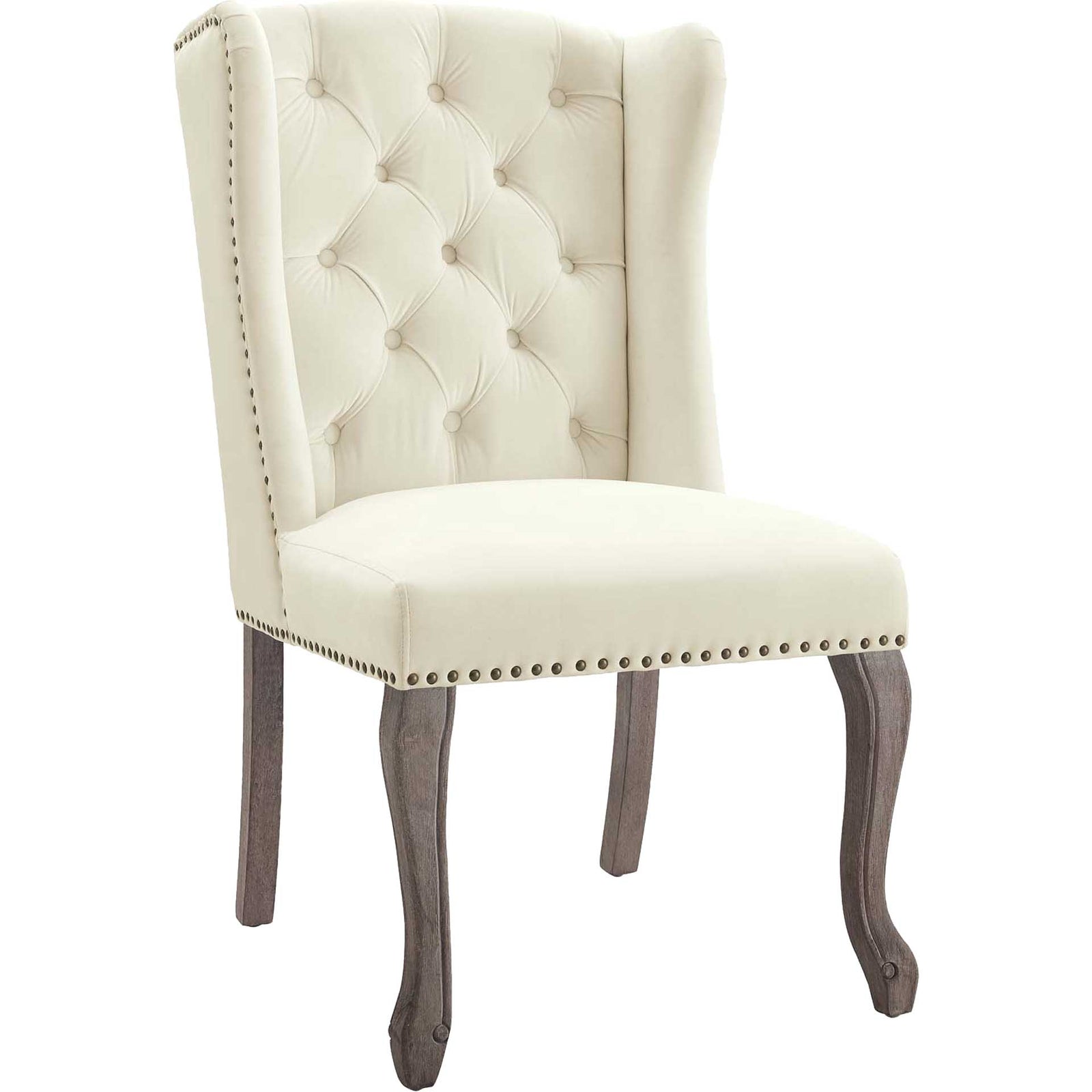 Andy Velvet Side Chair Ivory