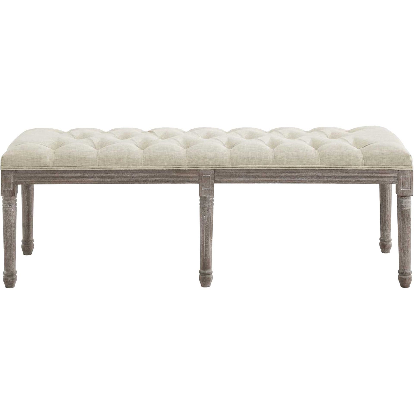 Park Upholstered Fabric Bench Beige