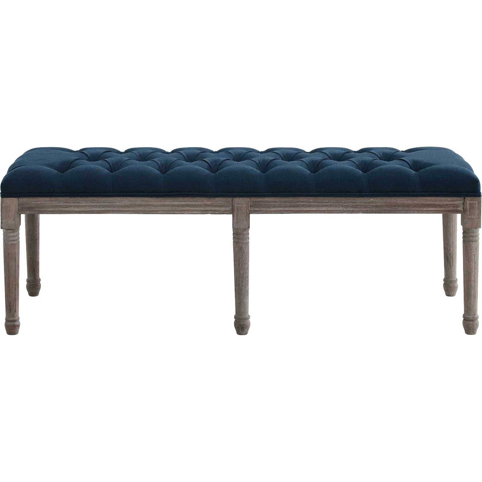 Park Upholstered Fabric Bench Navy