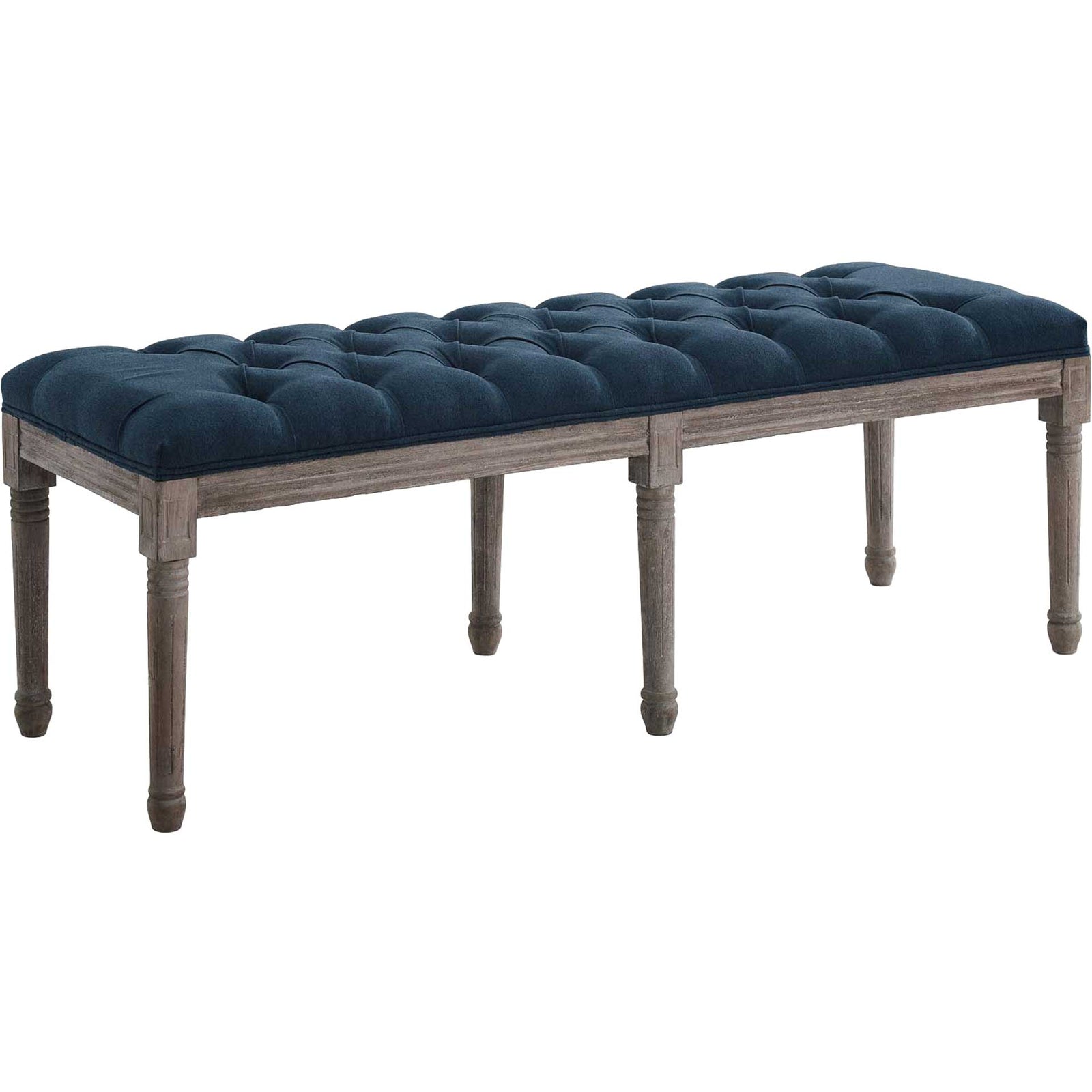 Park Upholstered Fabric Bench Navy