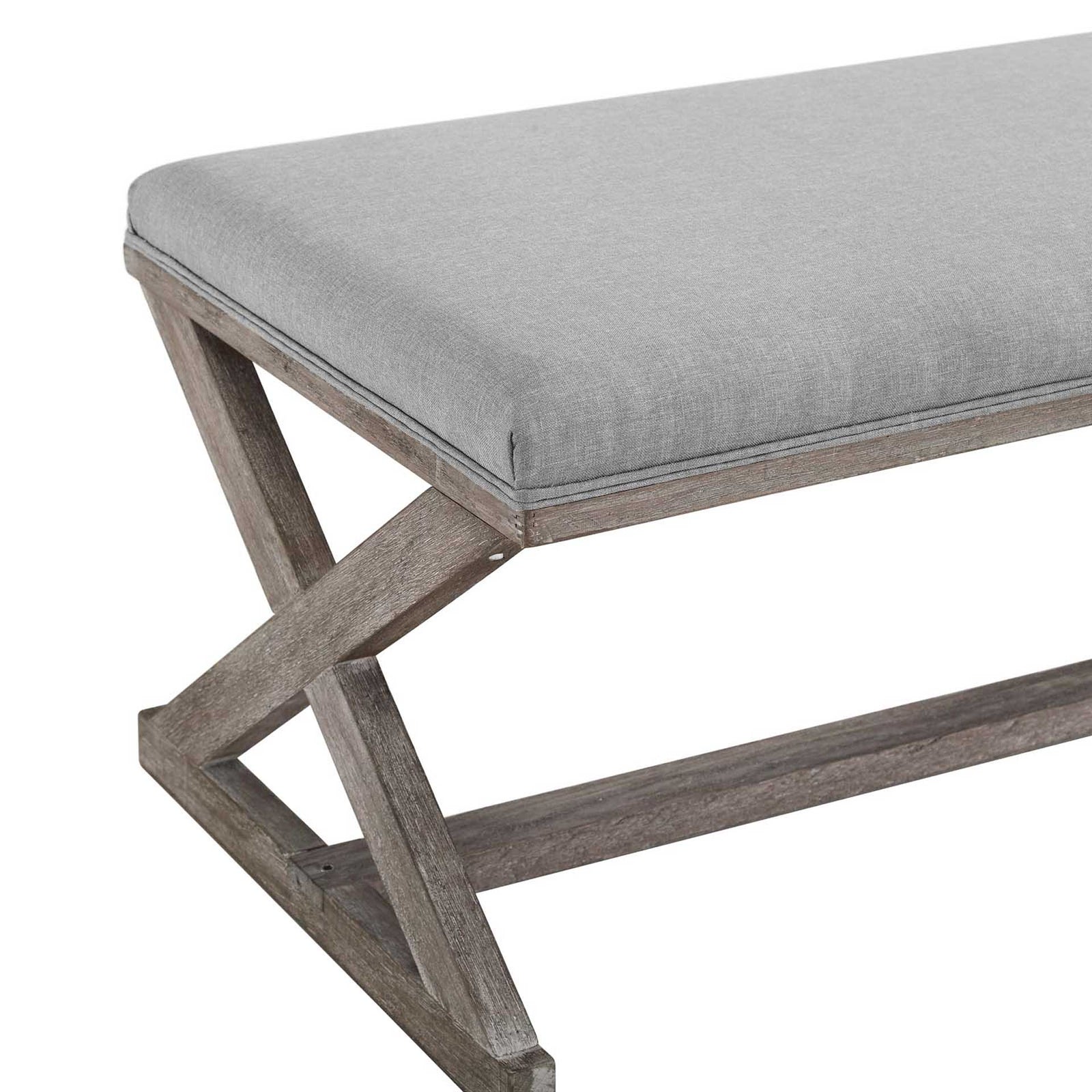 Park X-Brace Fabric Bench Light Gray