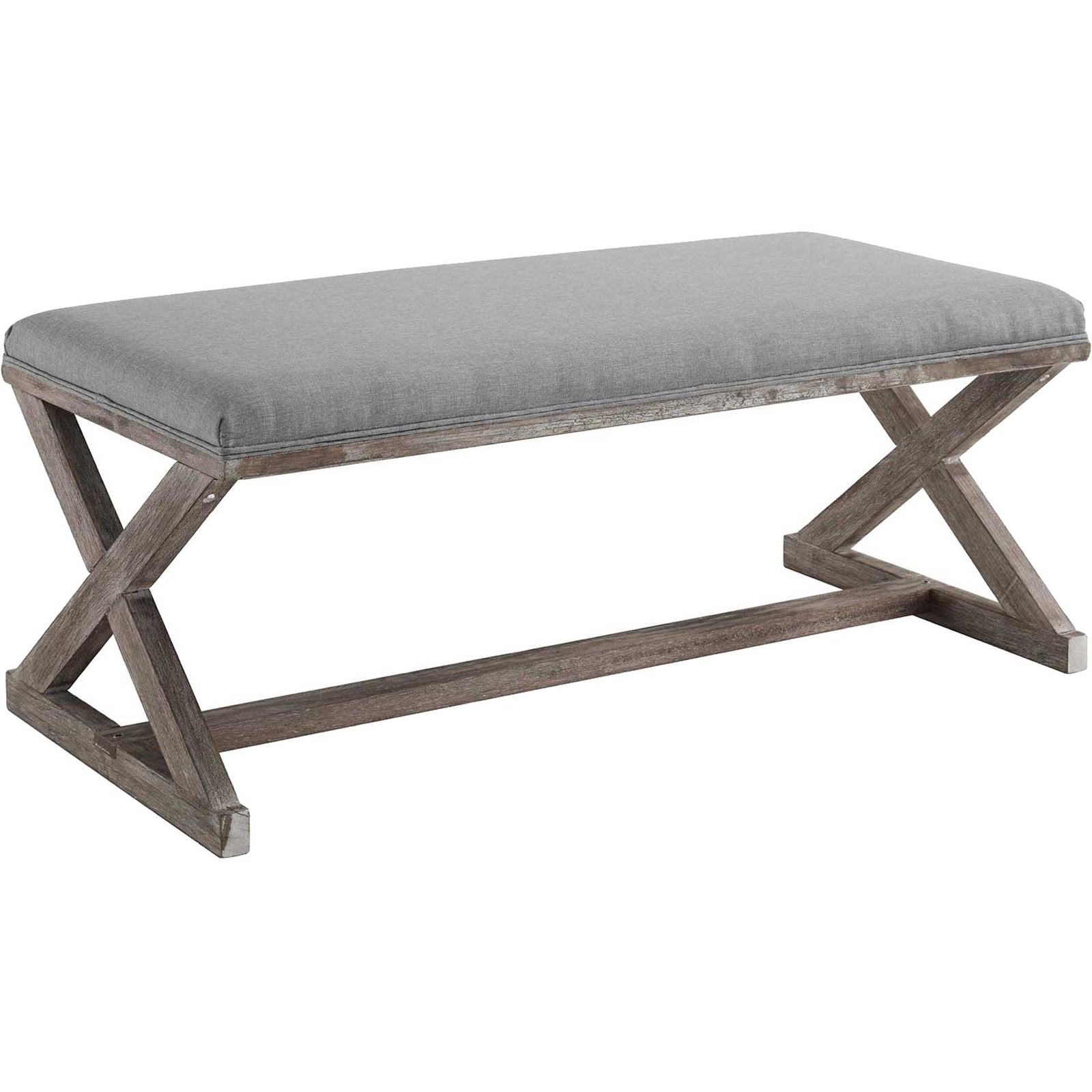 Park X-Brace Fabric Bench Light Gray