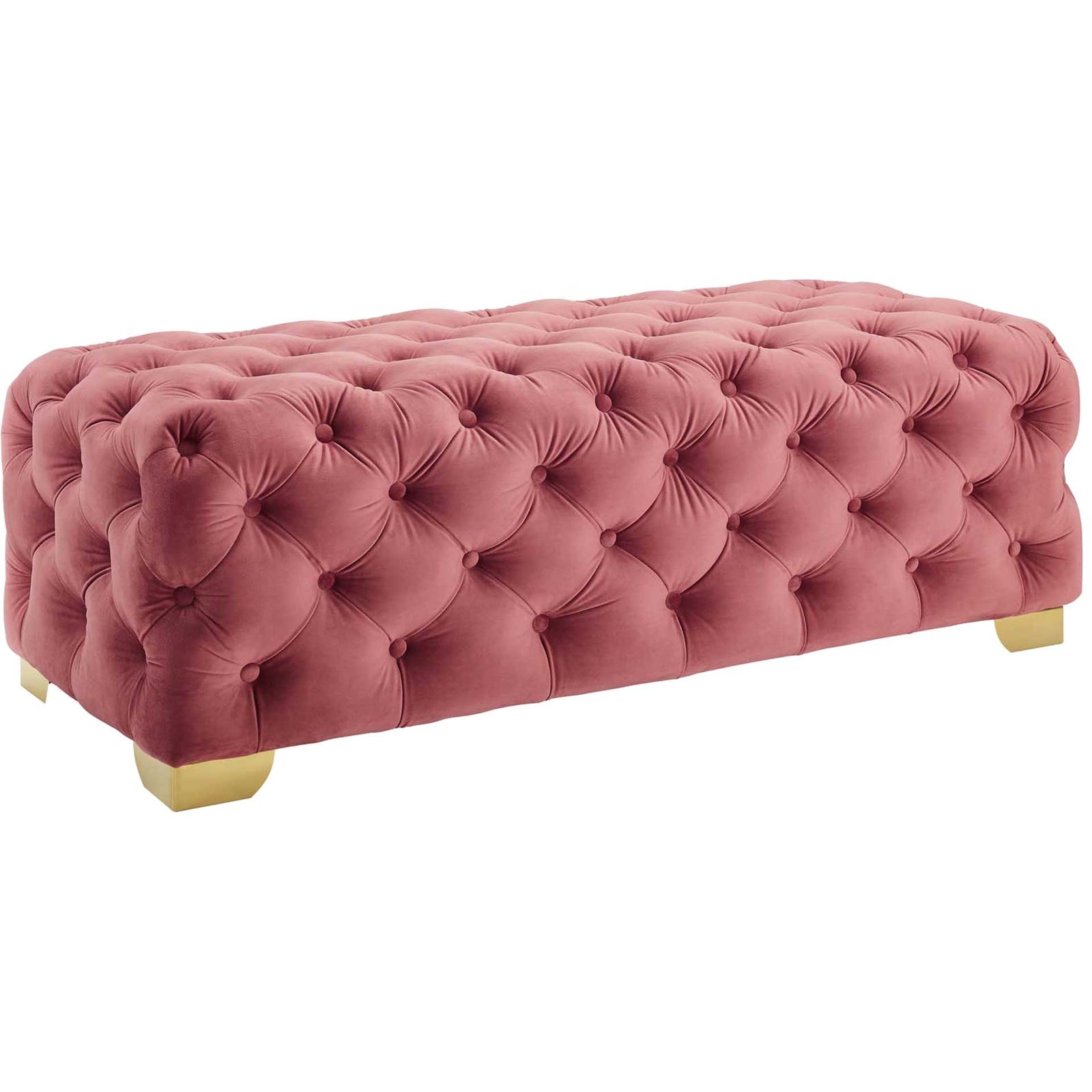 Sarah Velvet Bench Dusty Rose