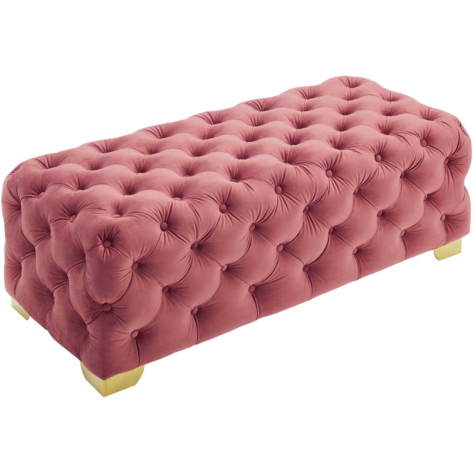 Sarah Velvet Bench Dusty Rose