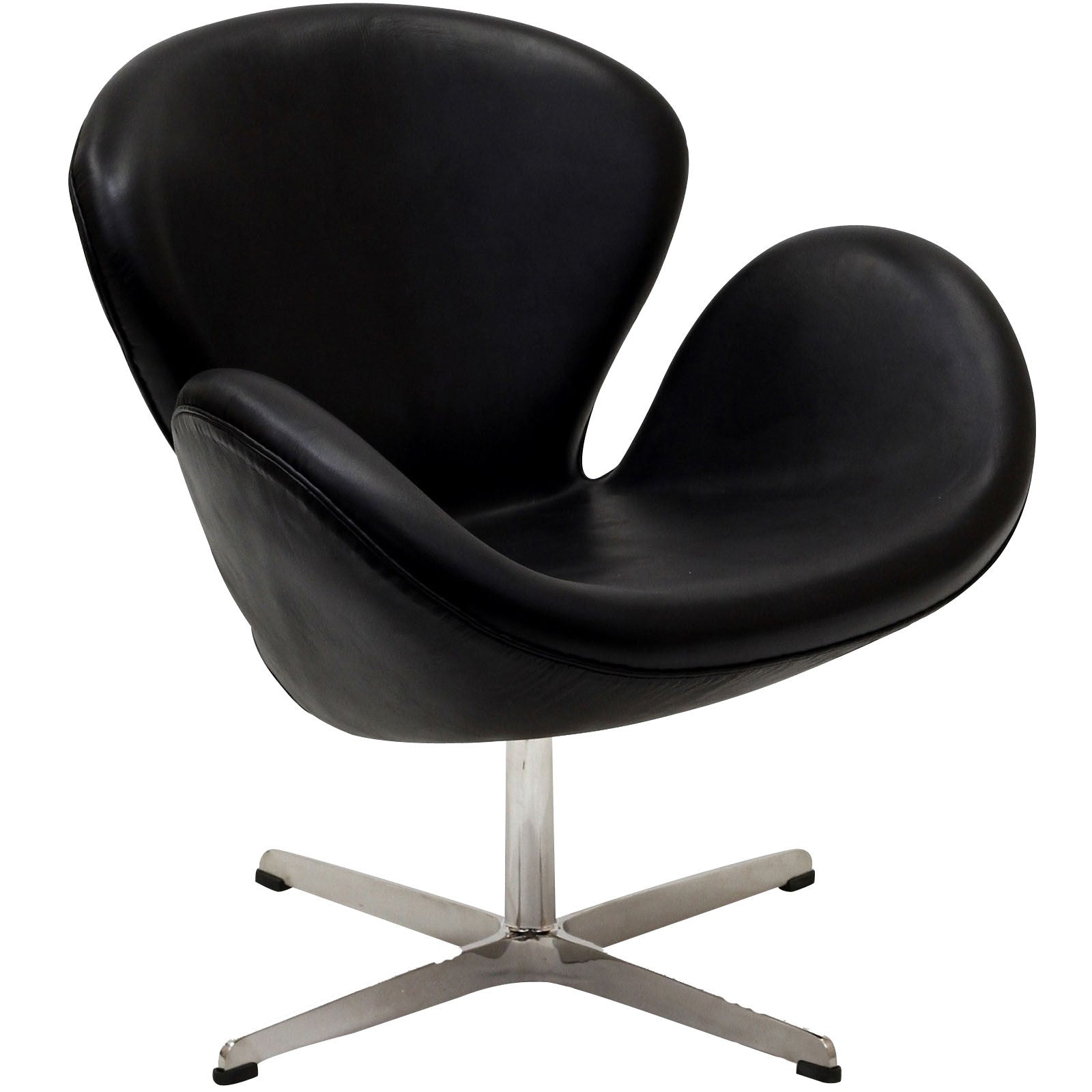 Wind Leather Lounge Chair Black