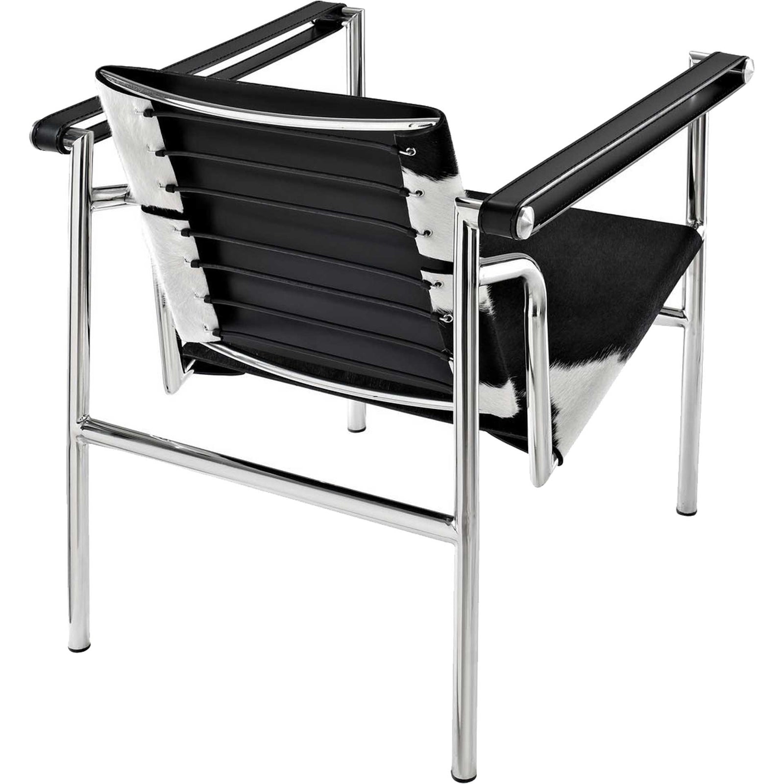 Chant Pony Hide Lounge Chair Black And White