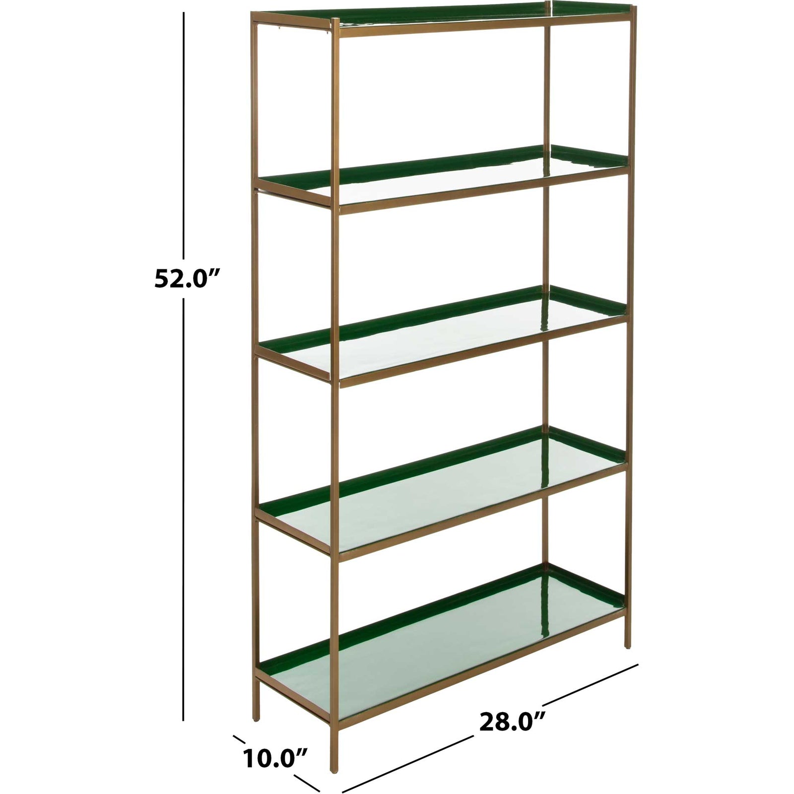 Judson 5 Tier Etagere Green/Brass
