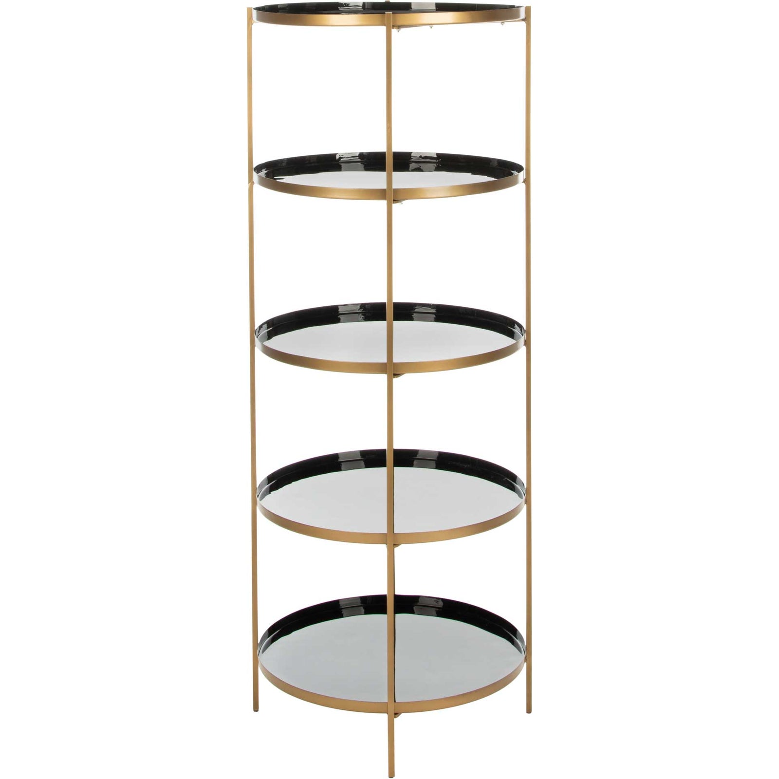 Tiana Round 5 Tier Etagere Black/Brass