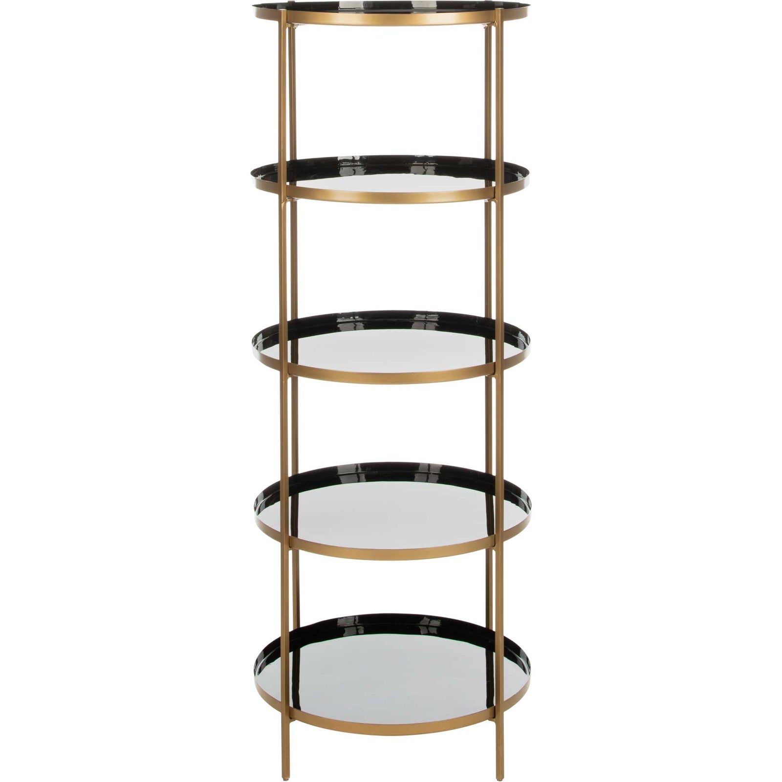 Tiana Round 5 Tier Etagere Black/Brass