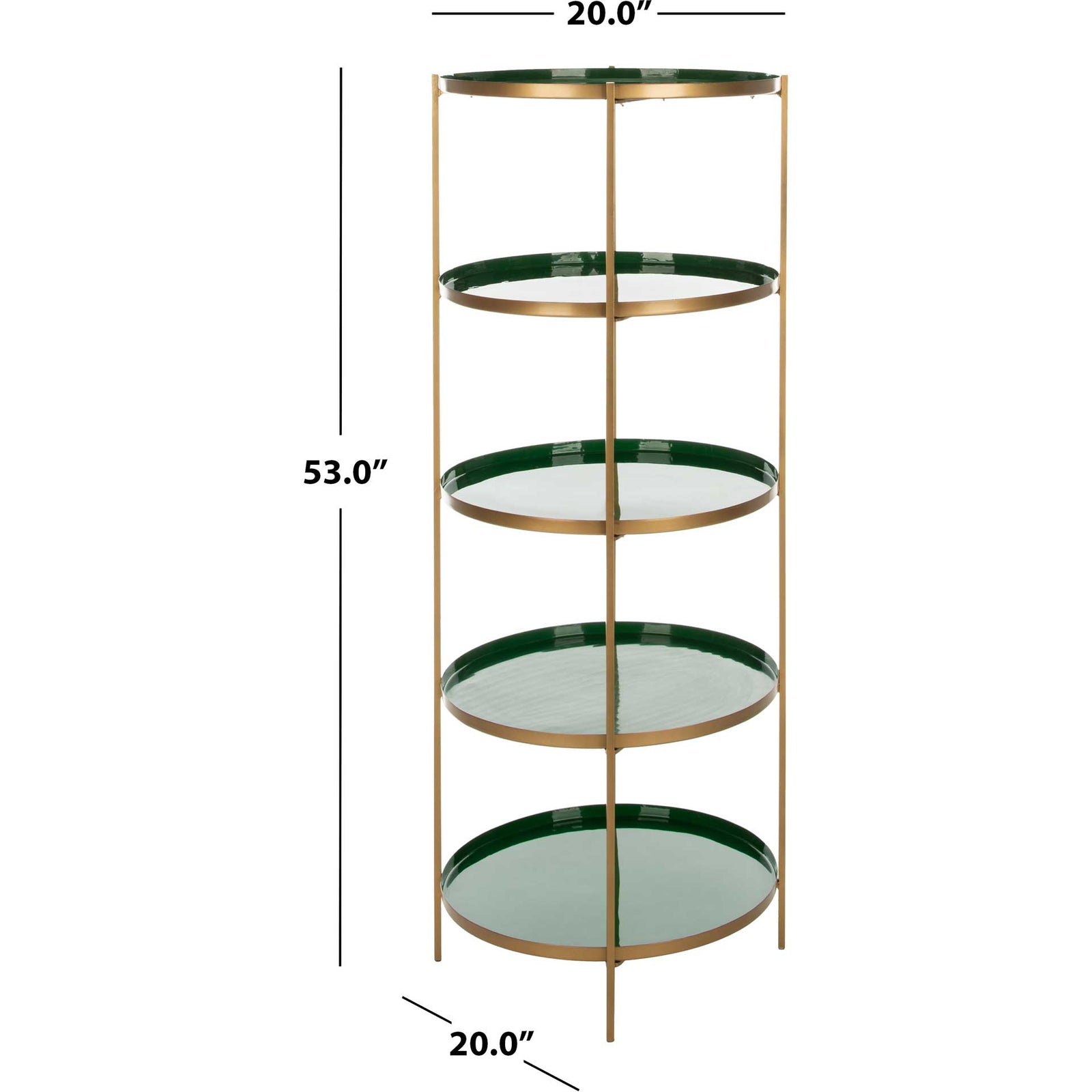 Tiana Round 5 Tier Etagere Hunter Green/Brass