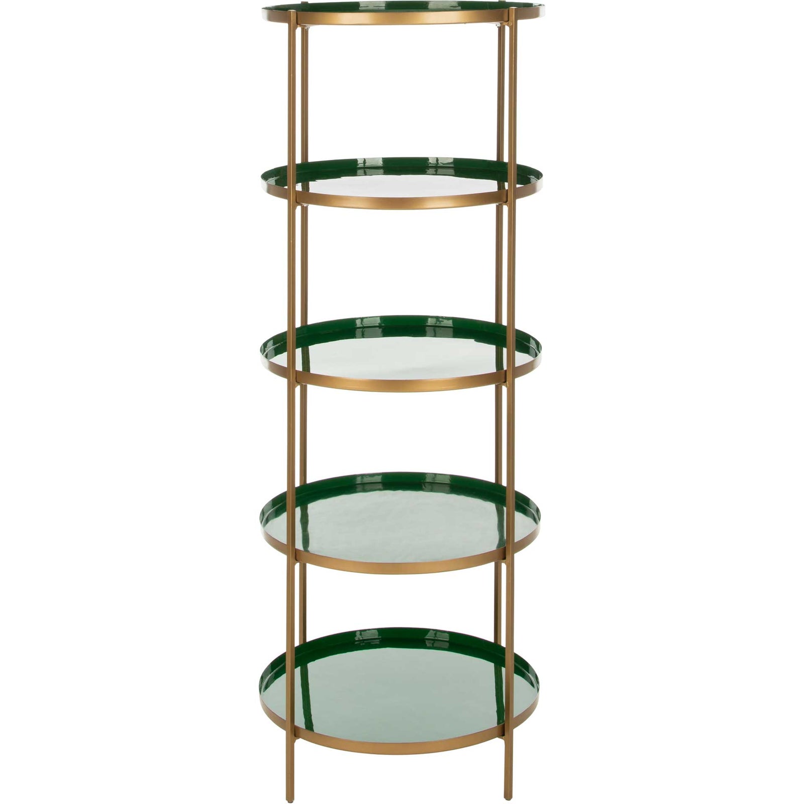 Tiana Round 5 Tier Etagere Hunter Green/Brass