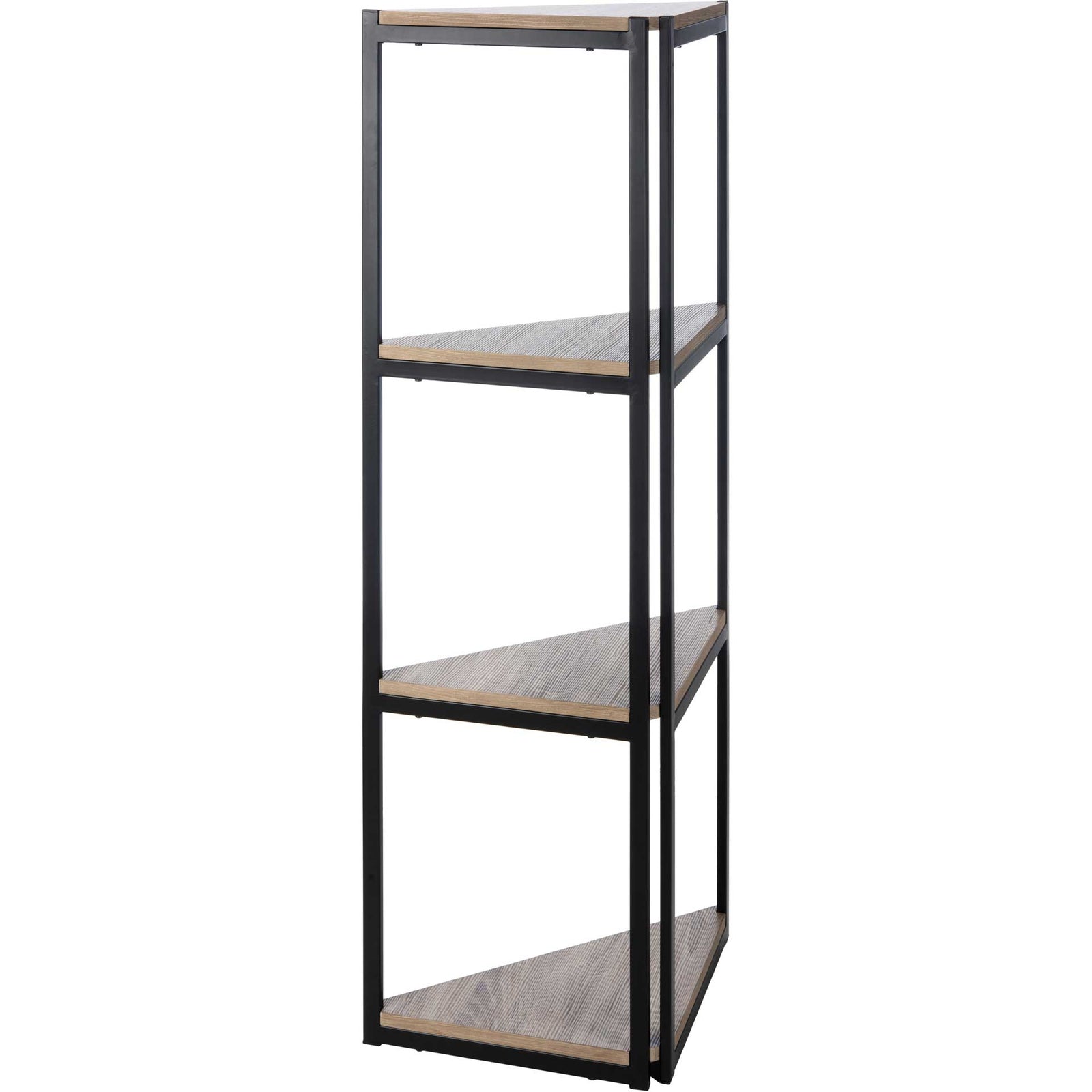 Lodge 4 Tier Corner Bookshelf Light Gray/Black