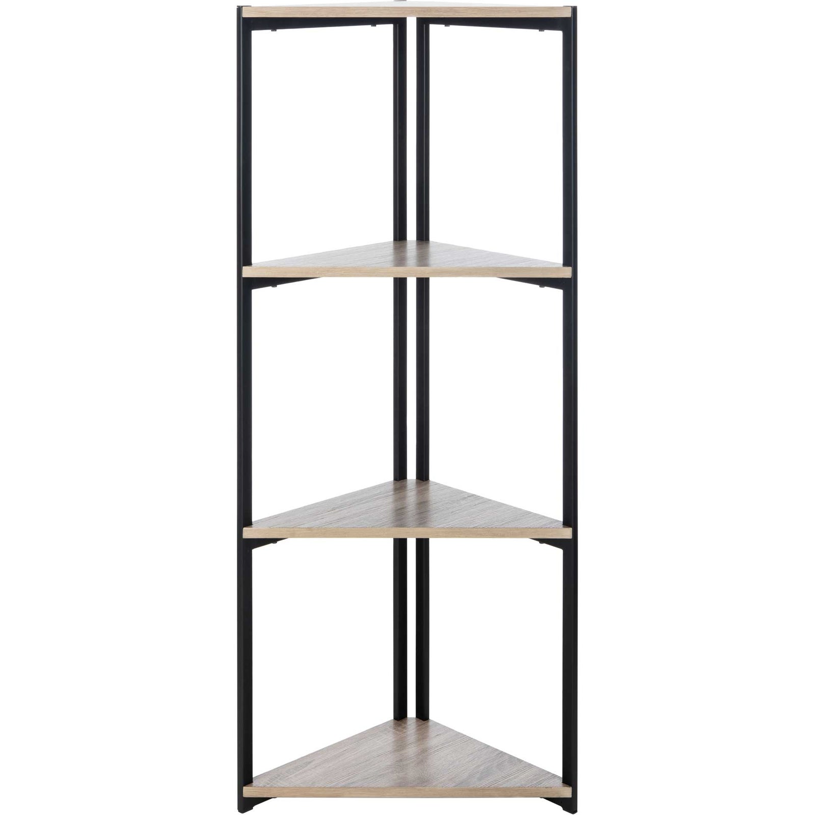 Lodge 4 Tier Corner Bookshelf Light Gray/Black