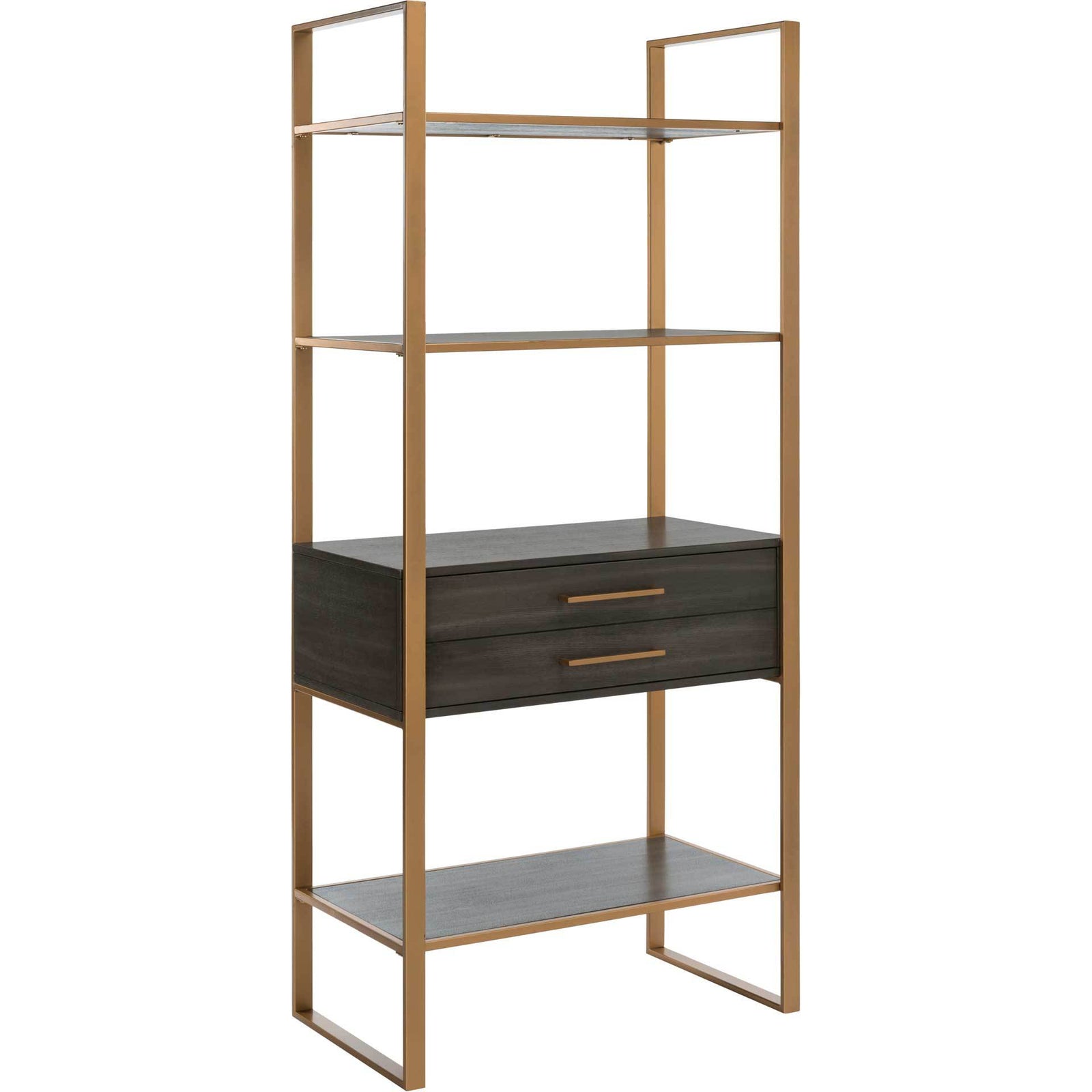 Skadi 4 Tier 1 Drawer Etagere Gold/Gray Oak