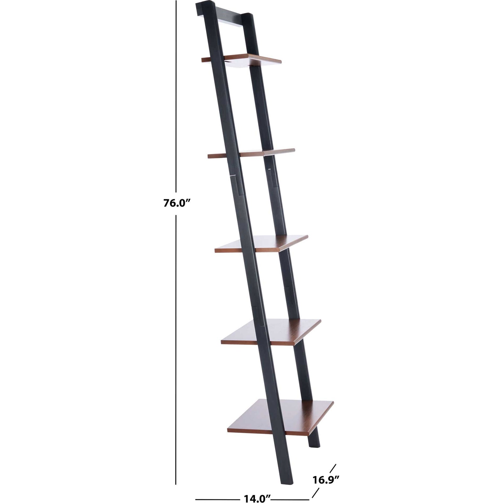 Albina 5 Tier Leaning Etagere Honey Brown/Charcoal