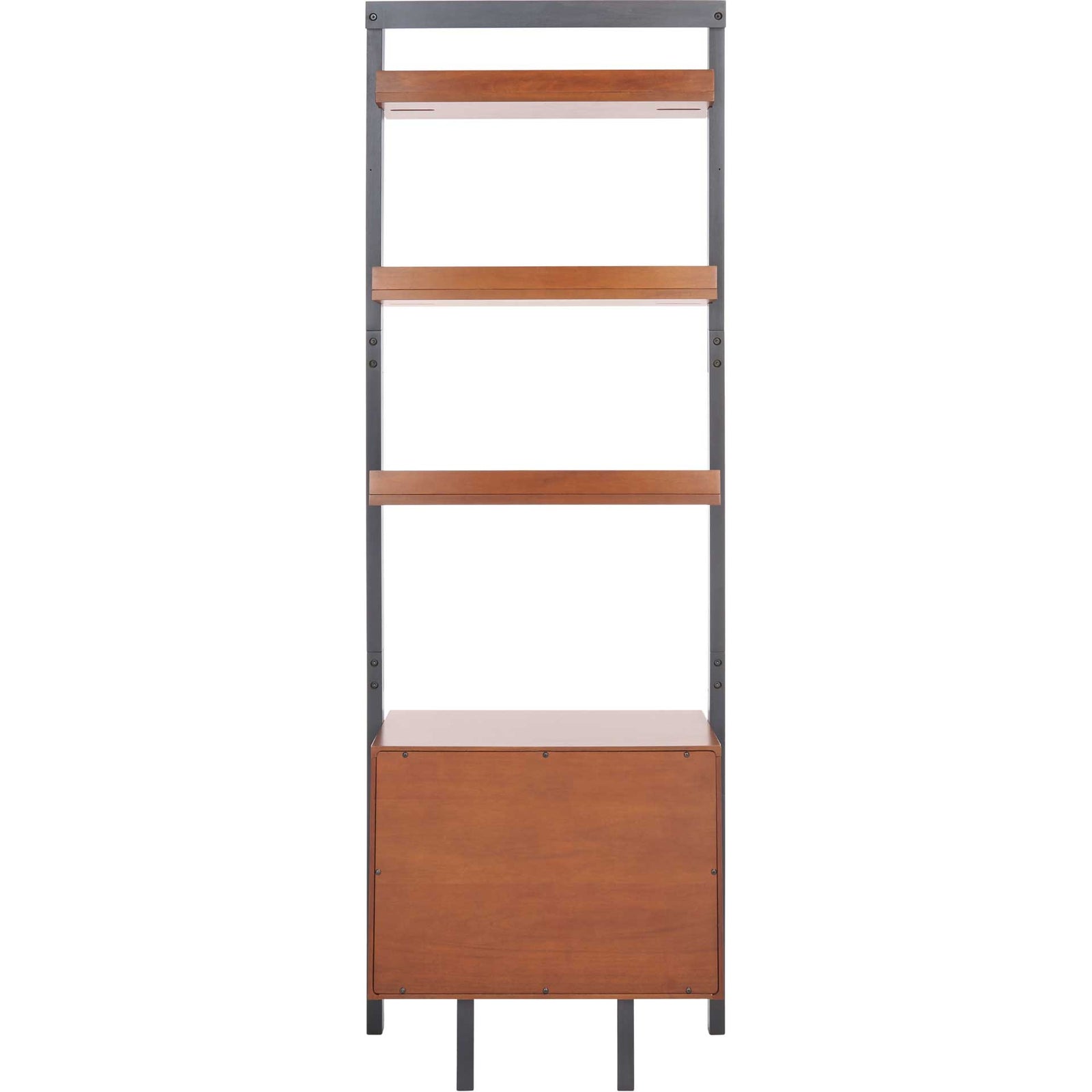 Landria 3 Shelf 1 Door Etagere Honey Brown/Charcoal