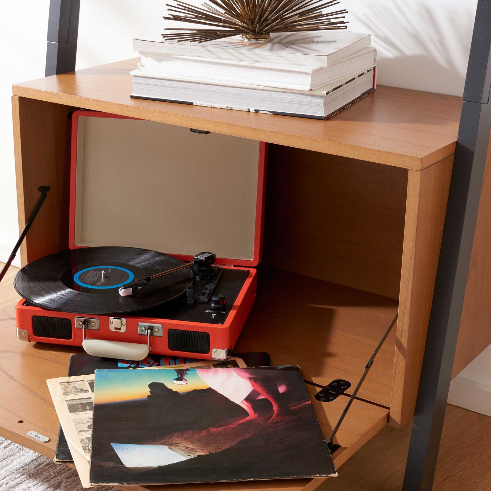 Vladan 3 Shelf 1 Door Etagere Natural/Charcoal