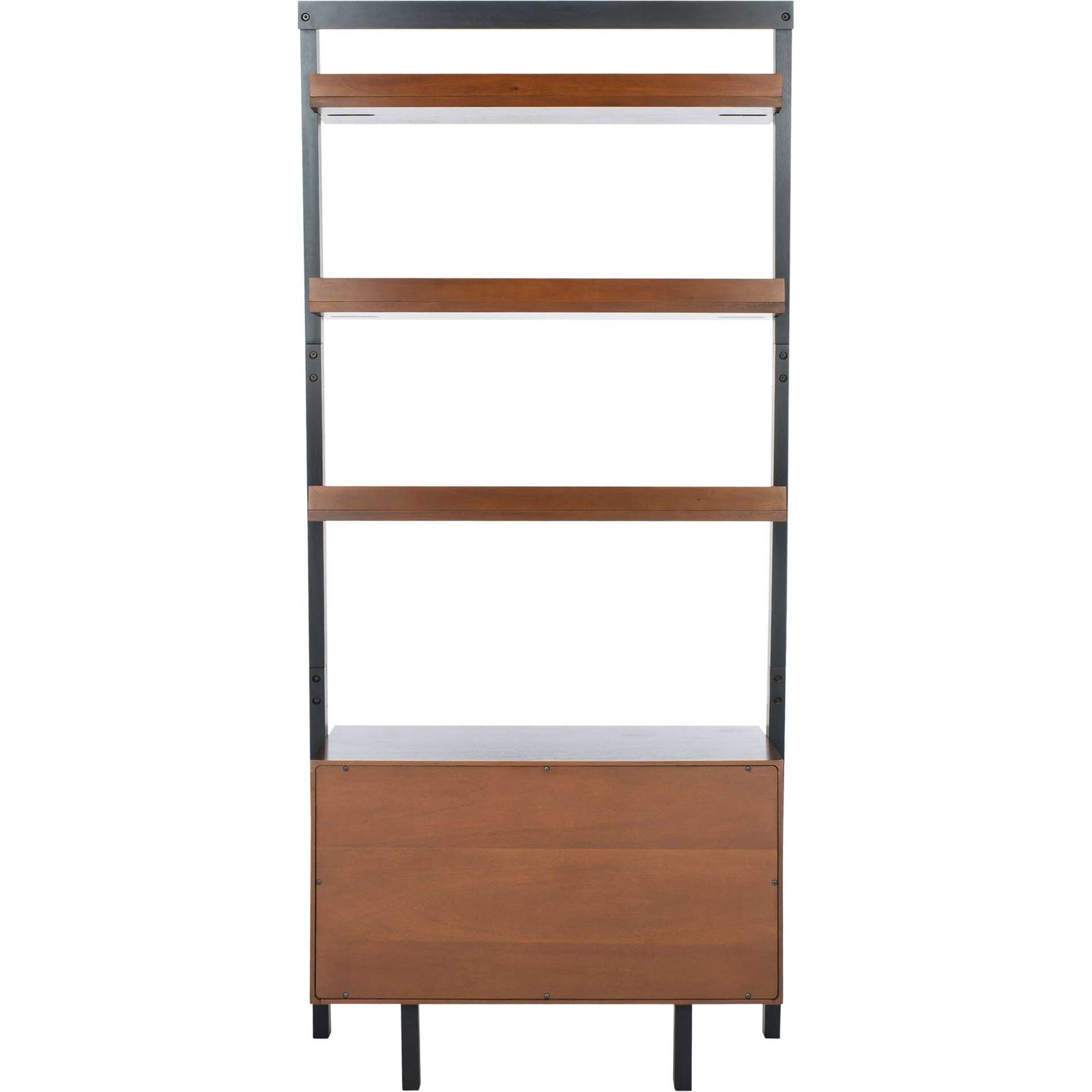 Vladan 3 Shelf 1 Door Etagere Honey Brown/Charcoal