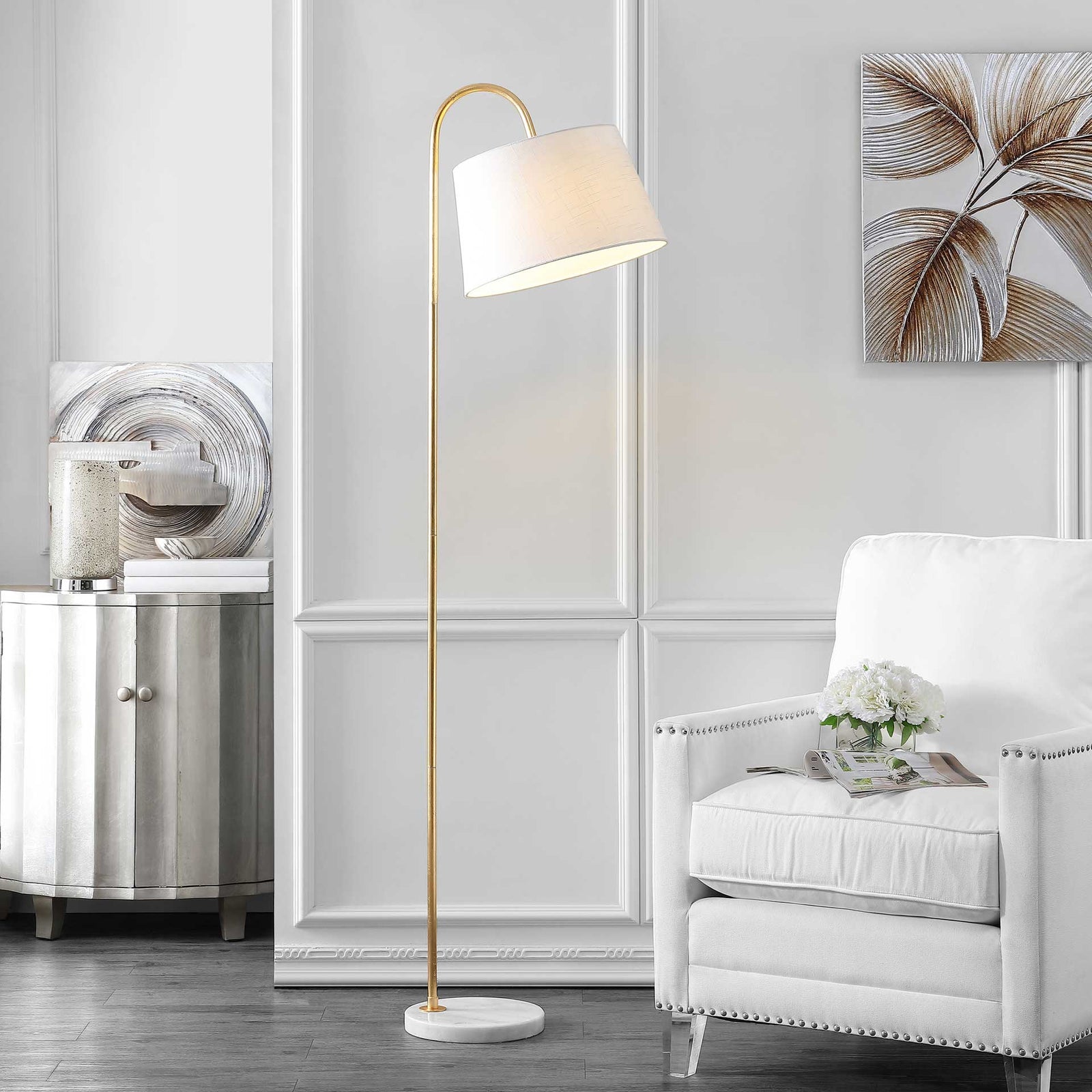 Dahlia Floor Lamp Gold/White