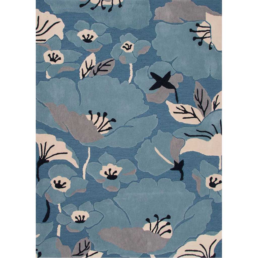 Flora Shoot Blue Heaven/Pearled Ivory Area Rug