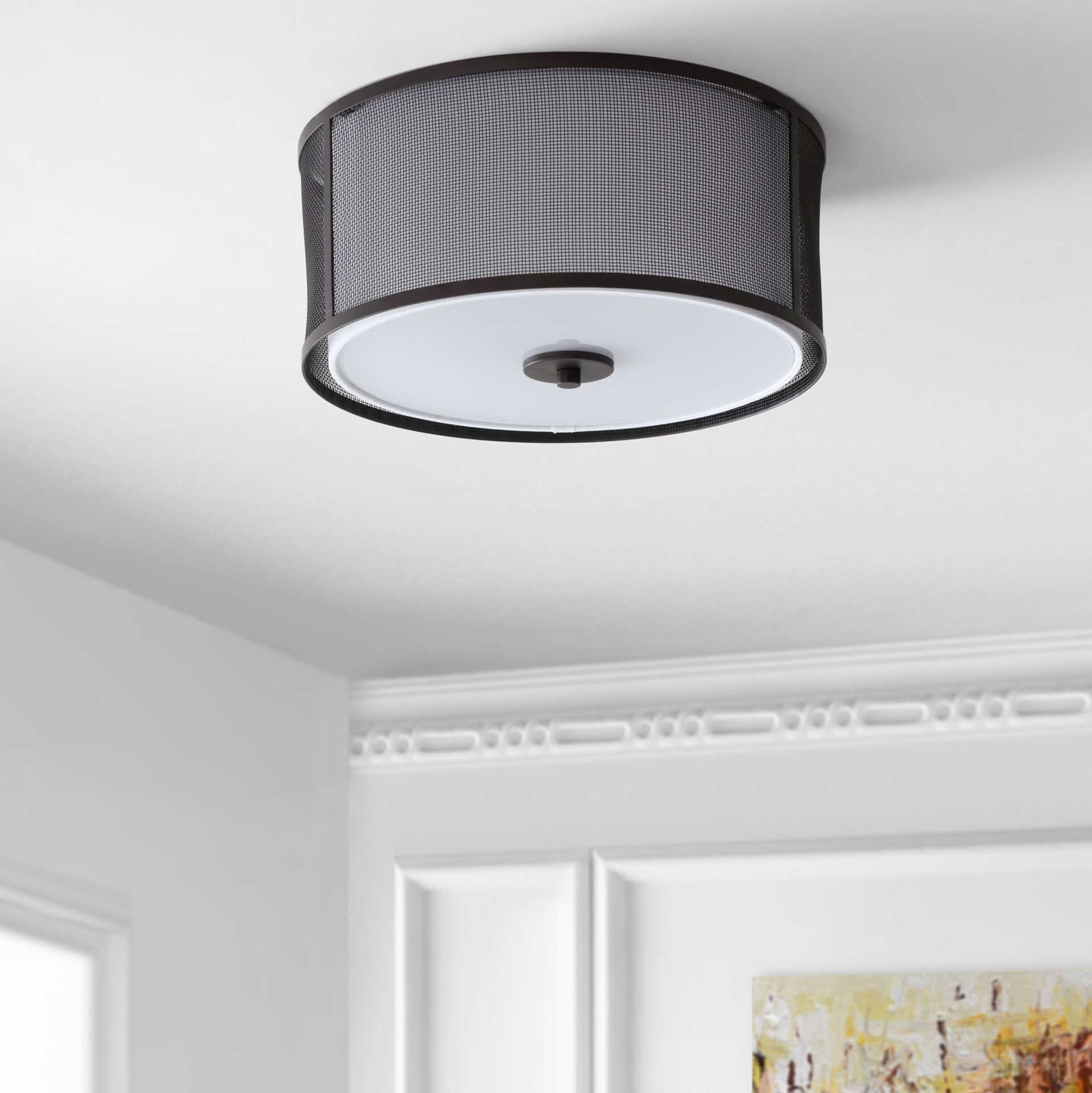 Landry Flush Mount Dark Gray/White
