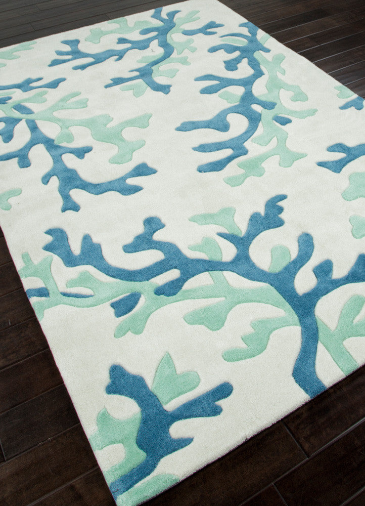 Fusion Coral Fixation White/Sea Green Area Rug