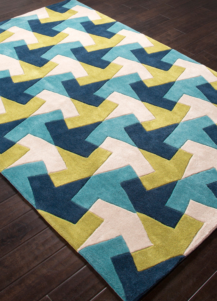 Fusion Tesselation Blue/Green Area Rug