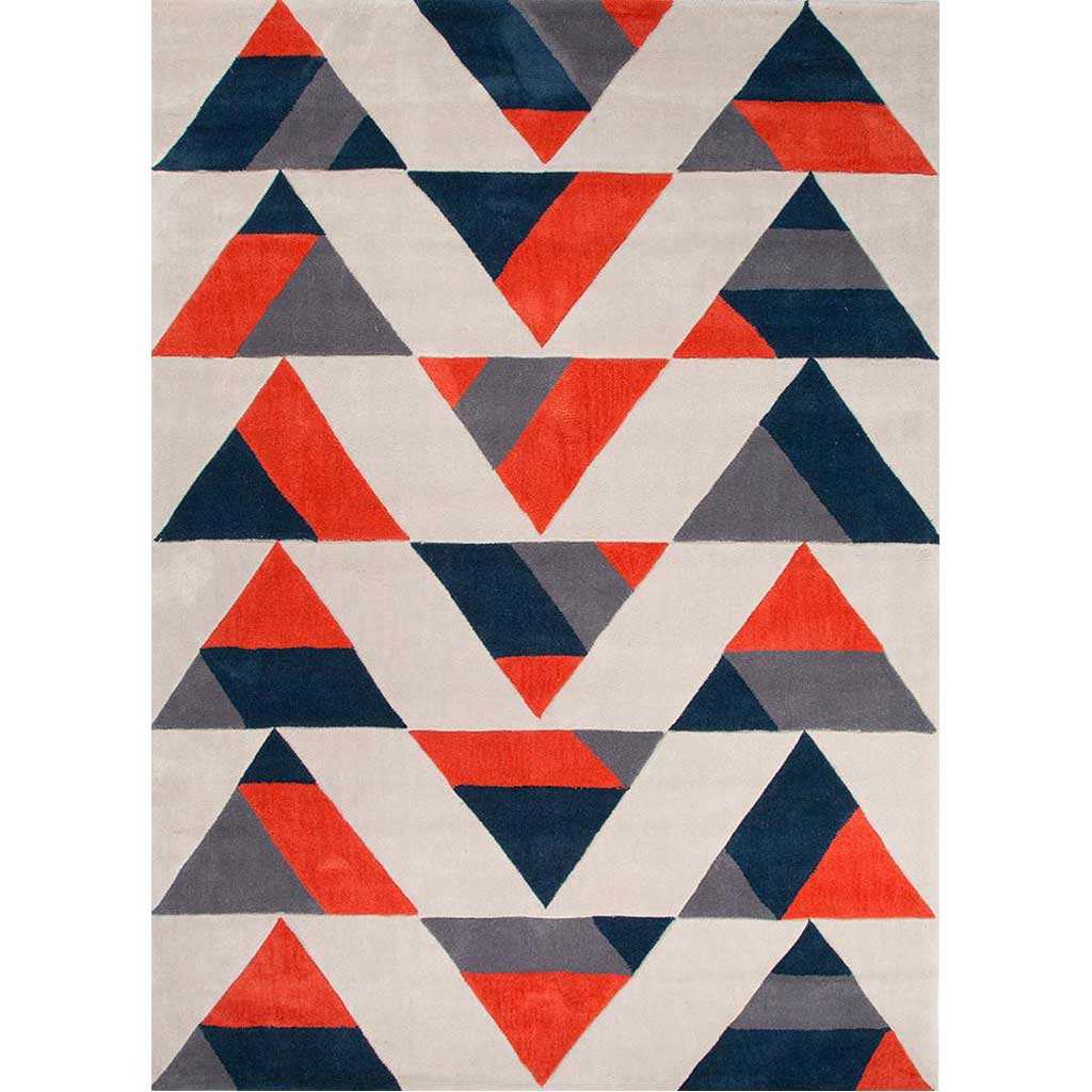 Fusion Angular Dark Beige/Red Area Rug