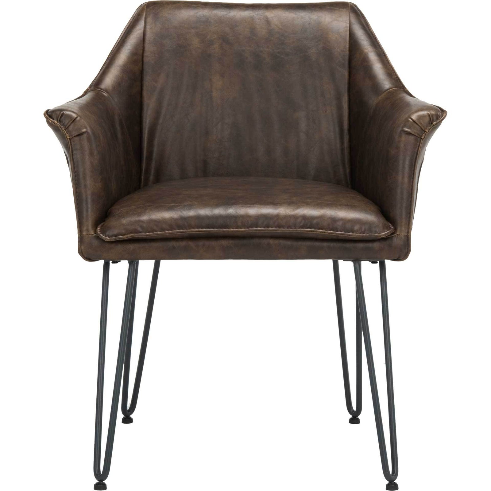 Esabella Leather Dining Chair Dark Brown (Set of 2)