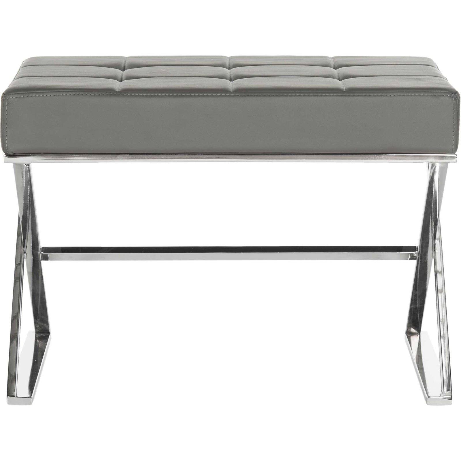 Mingle Ottoman Gray/Chrome