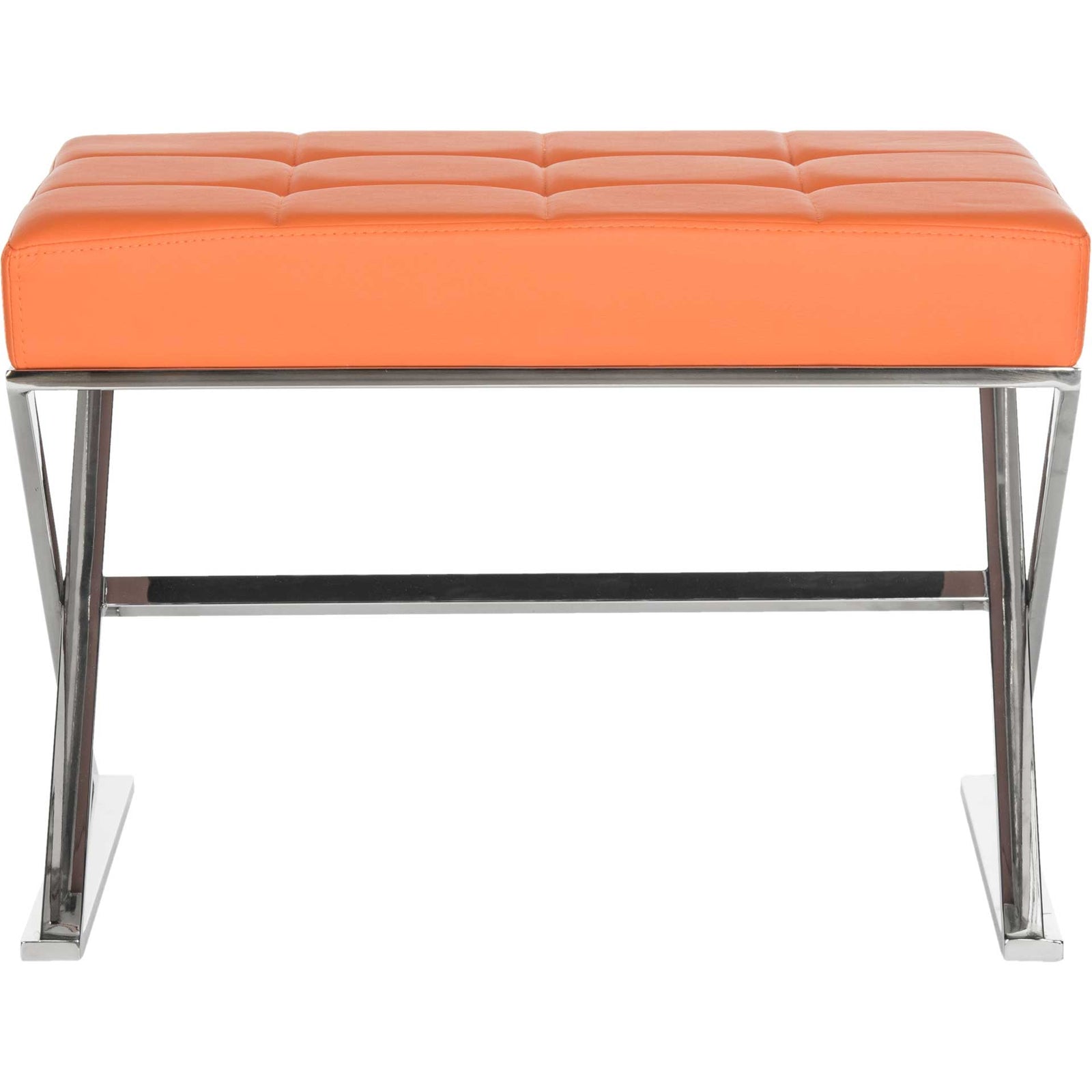 Mingle Ottoman Orange/Chrome