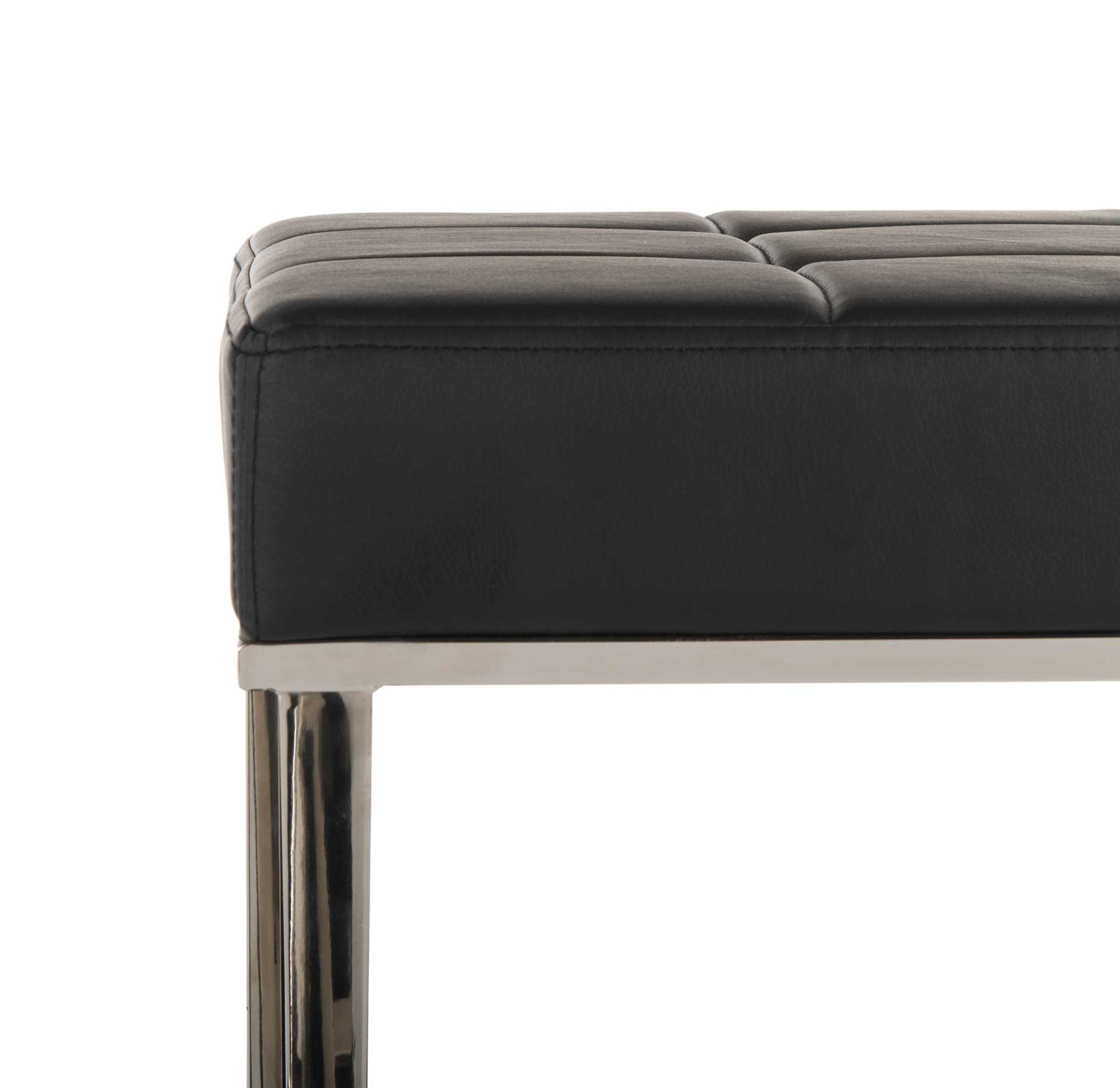 Mingle Ottoman Black/Chrome