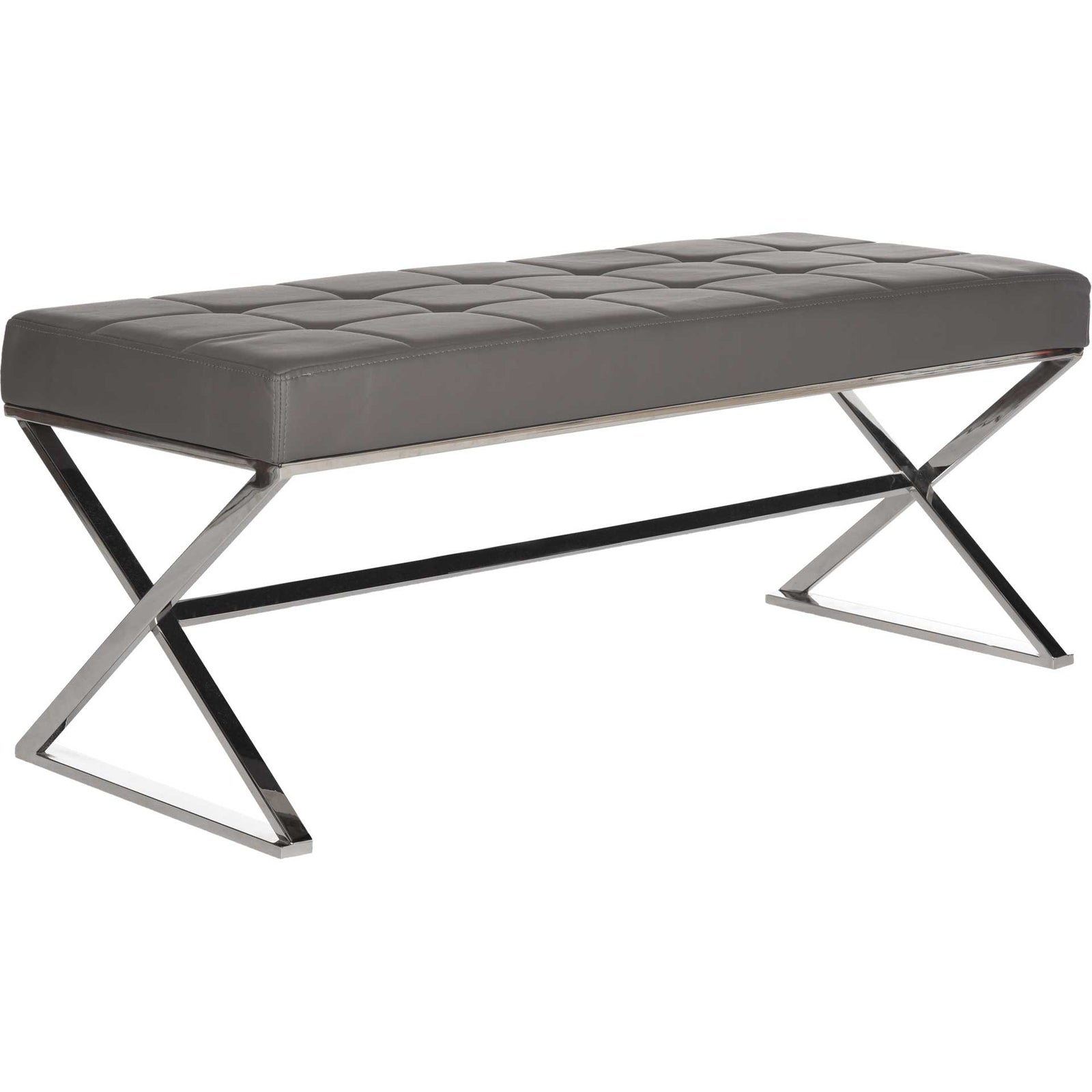 Mingle Bench Gray/Chrome