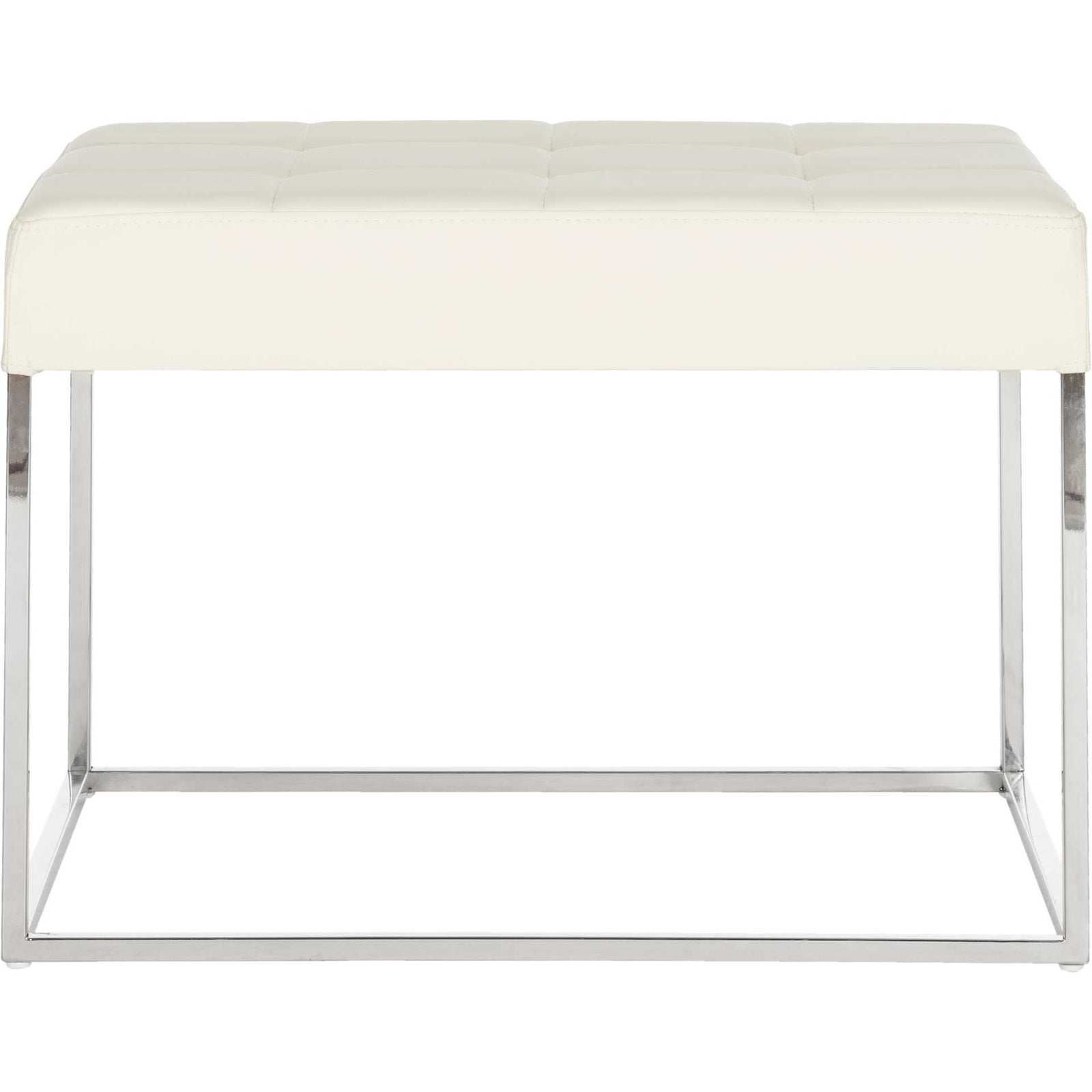 Roger Ottoman Creme/Chrome
