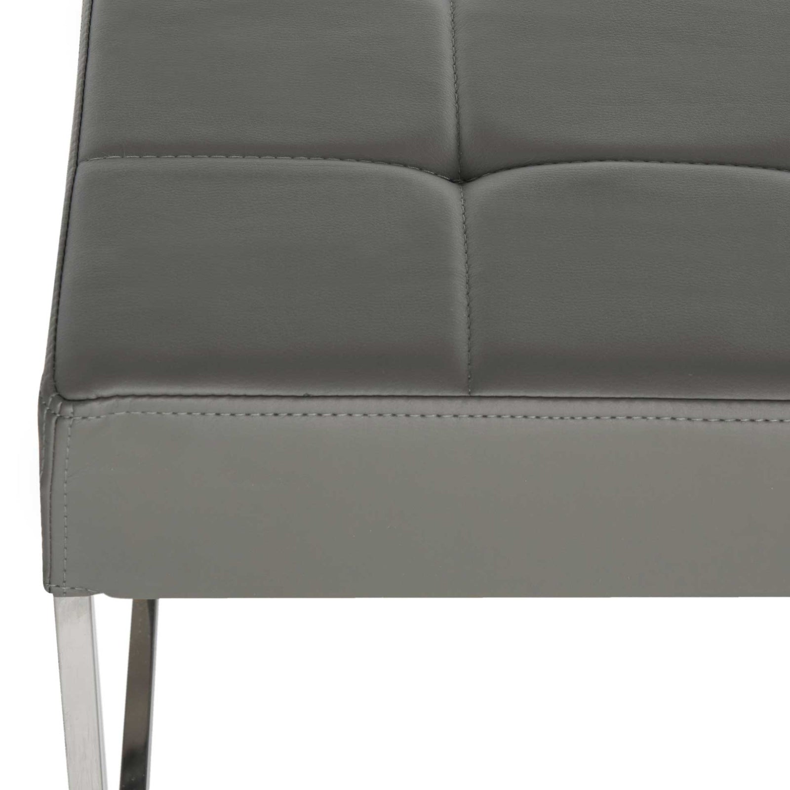 Roger Ottoman Gray/Chrome