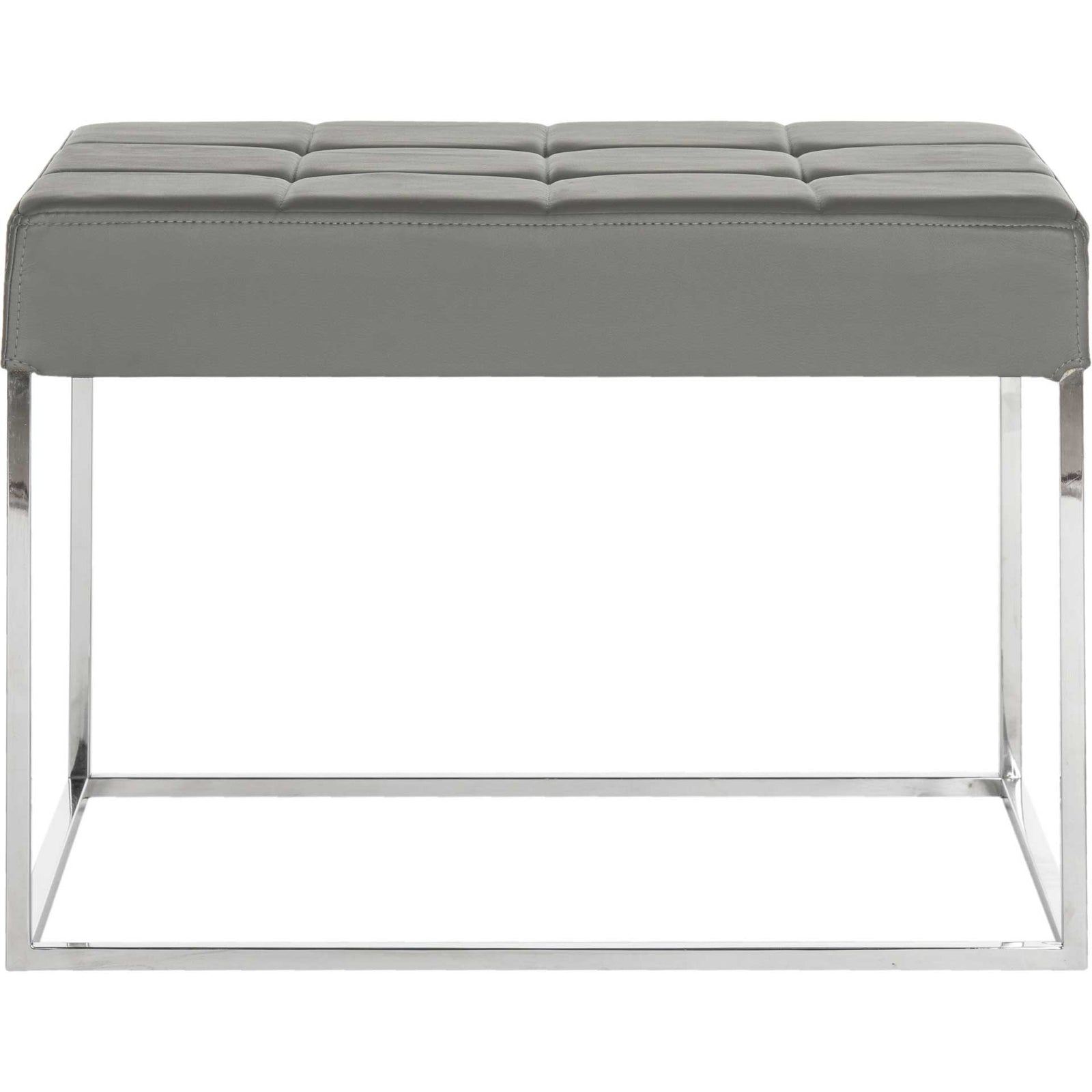 Roger Ottoman Gray/Chrome
