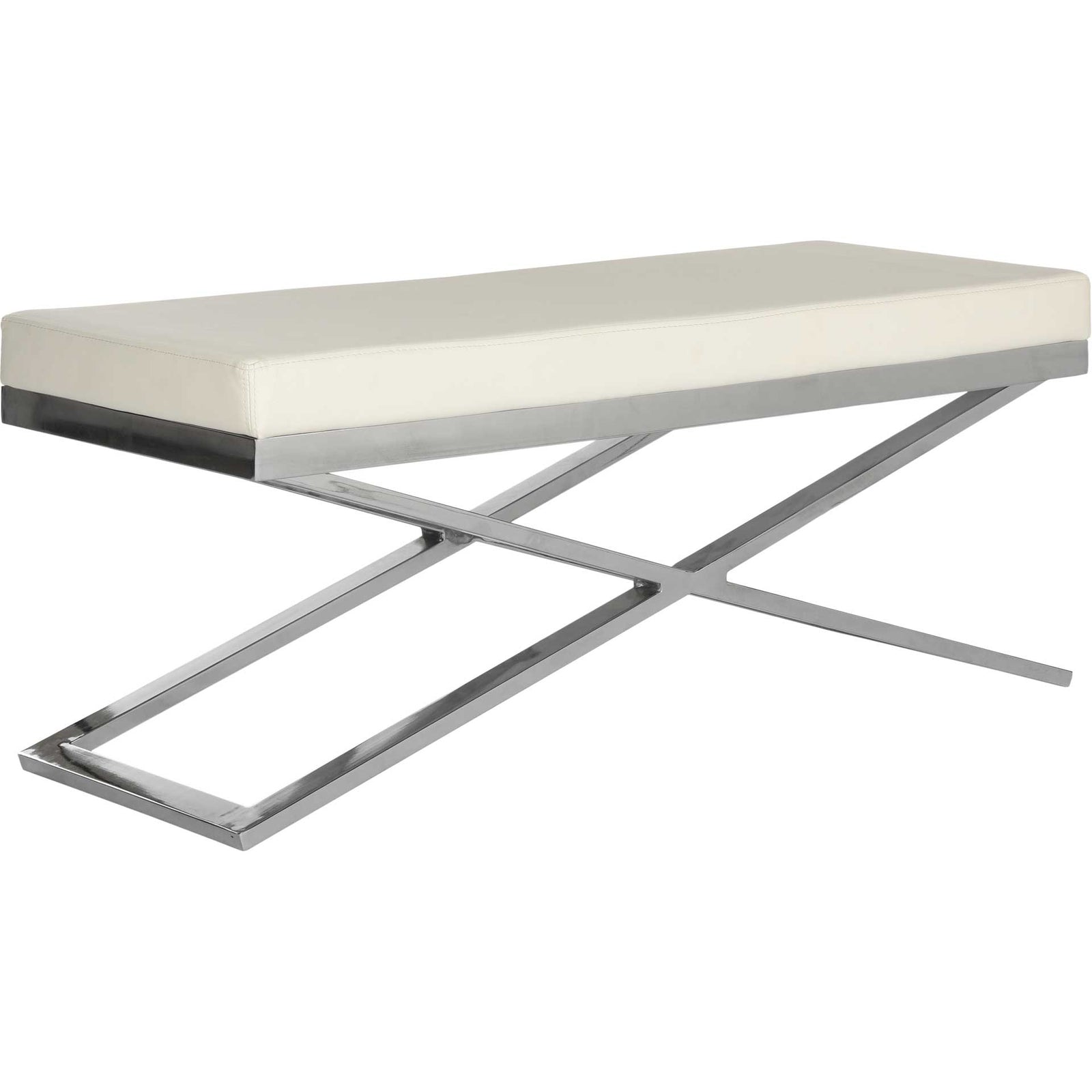 Achilles Bench White/Silver/Chrome