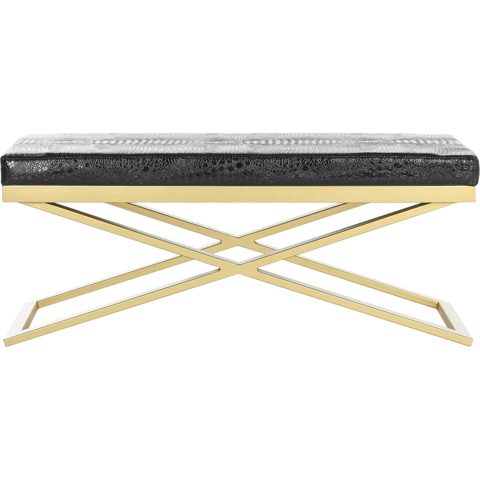 Achilles Bench Black Croco/Gold