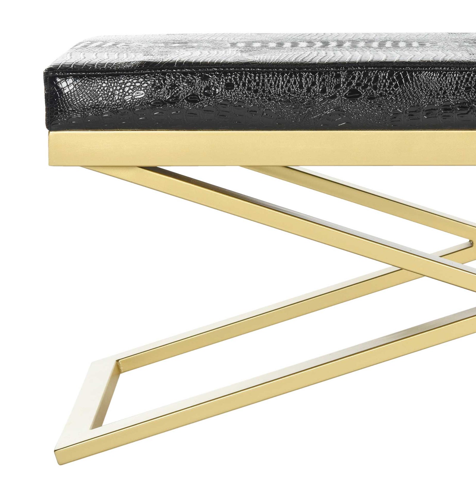 Achilles Bench Black Croco/Gold