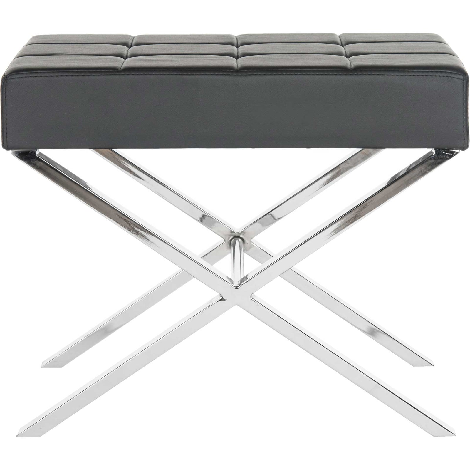 Simon Ottoman Black/Chrome