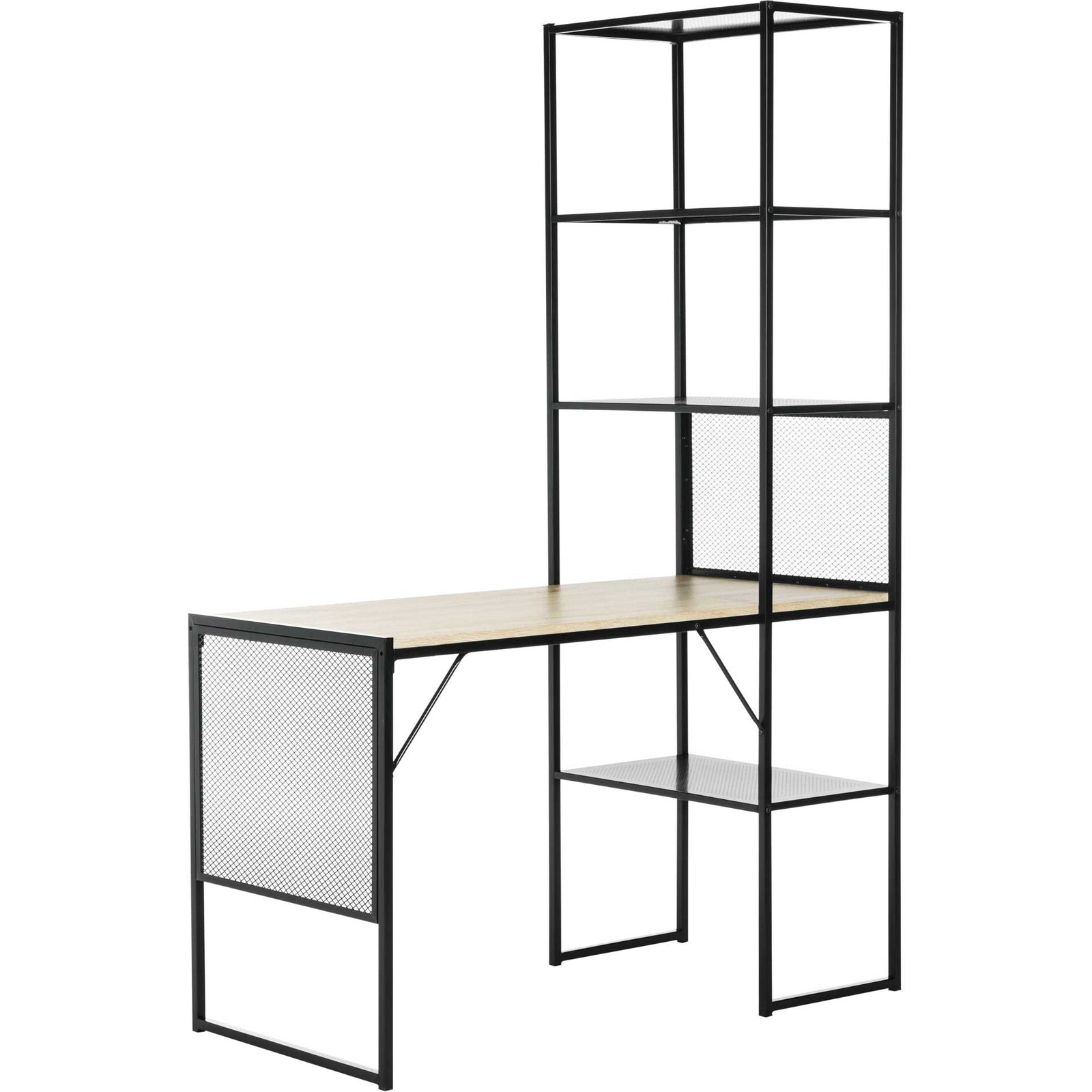 Abdiel Corner Writing Desk With Storage Black