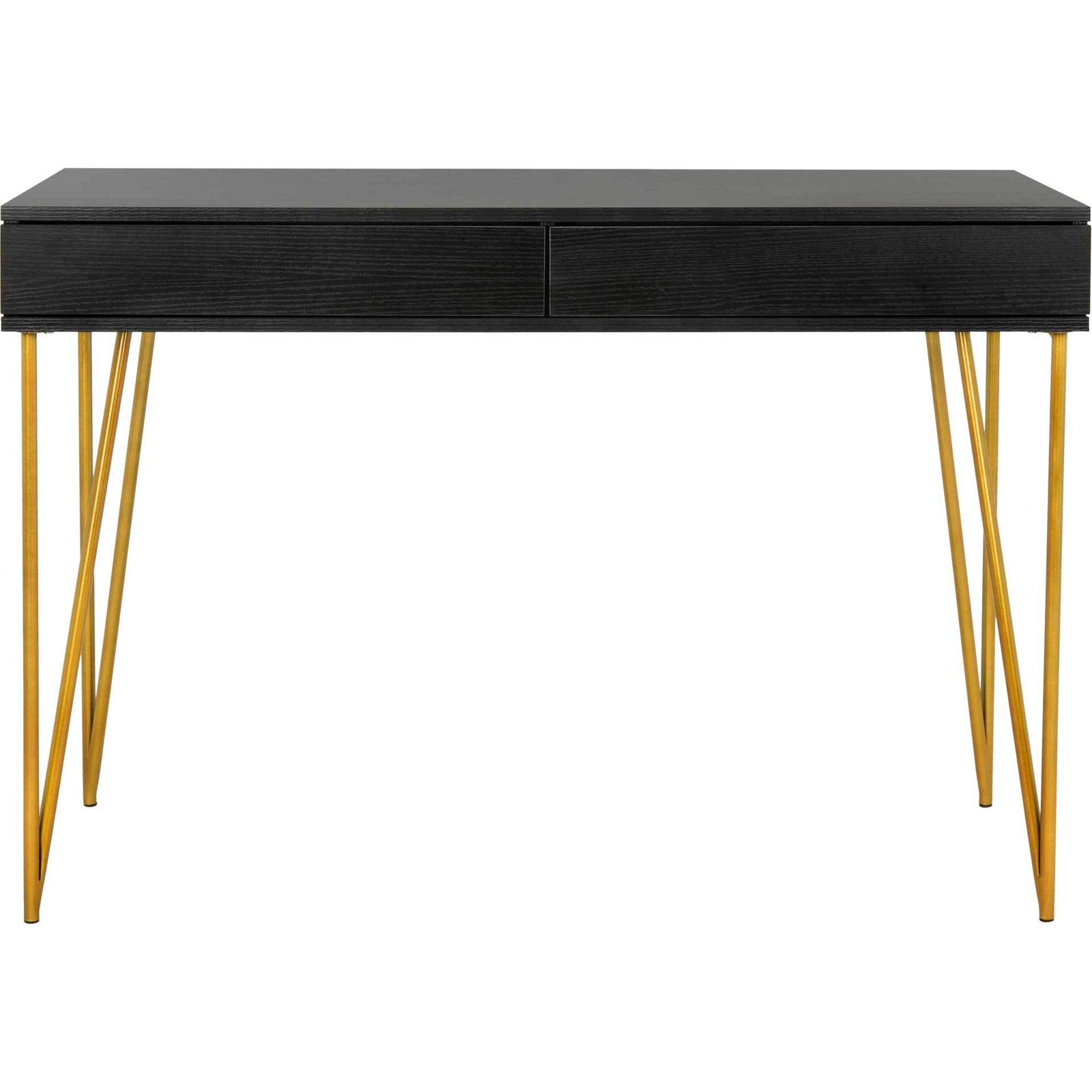Pierce Two Drawer Desk Black/Gold