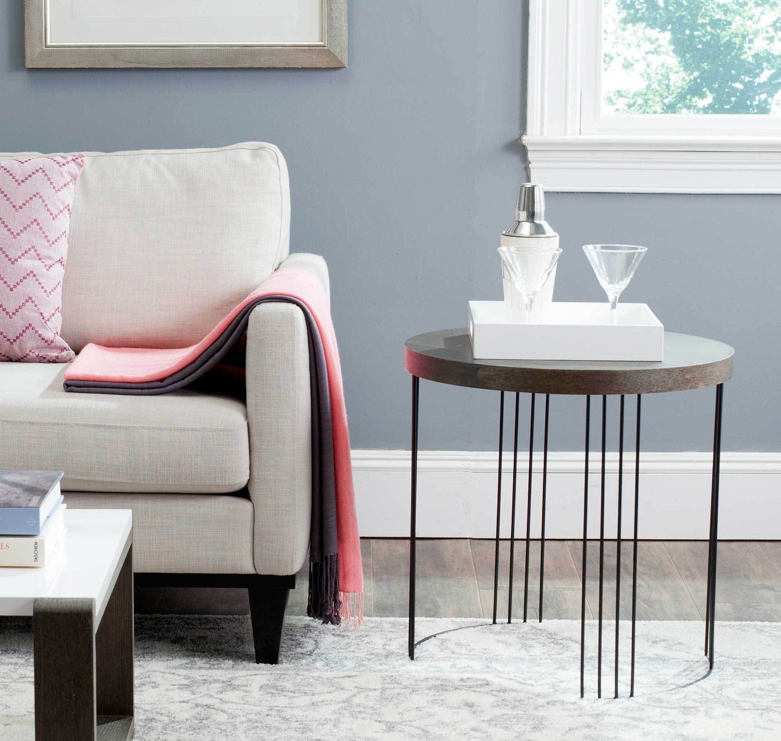 Keyon Wood Side Table Dark Brown