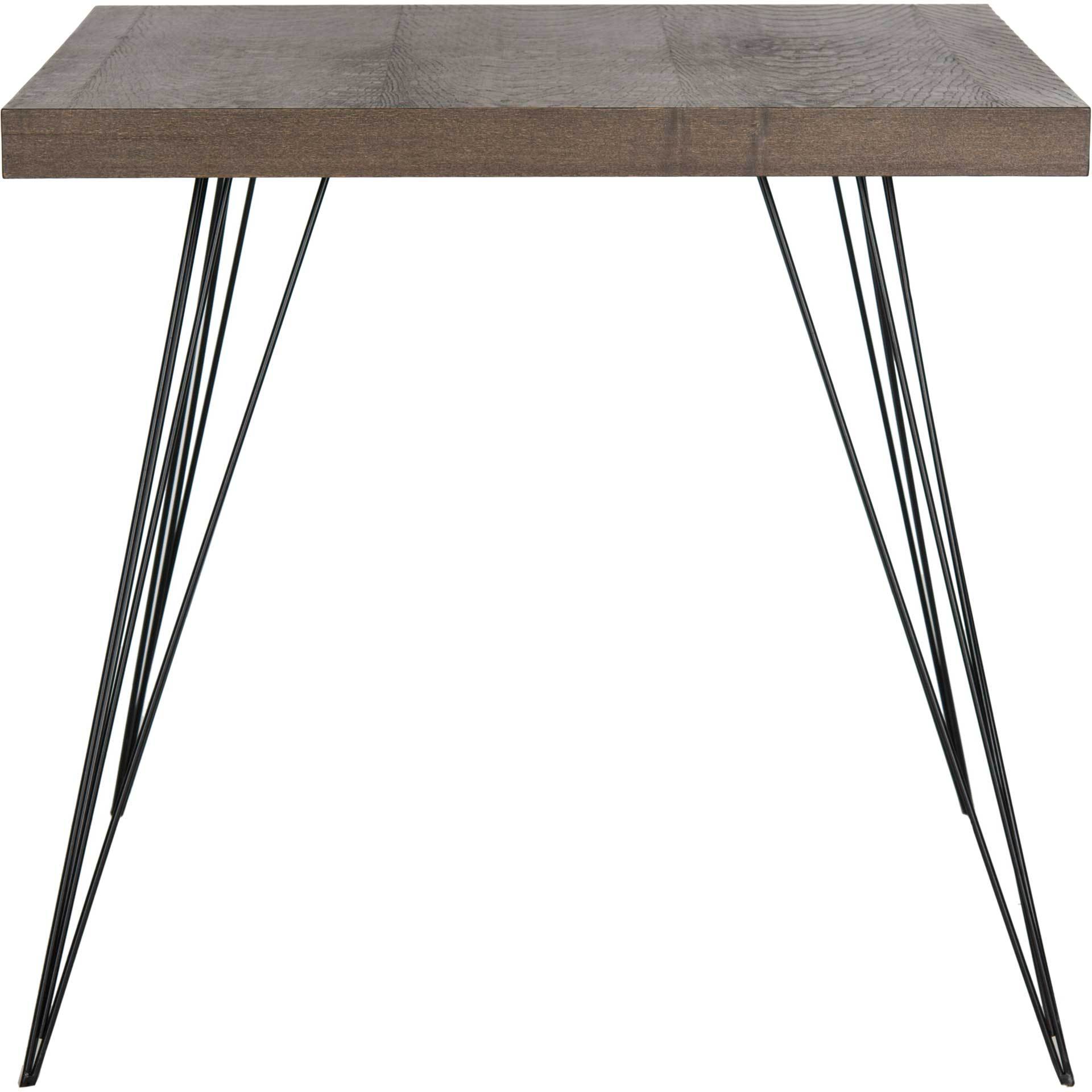 Woven Square Wood Accent Table Dark Brown