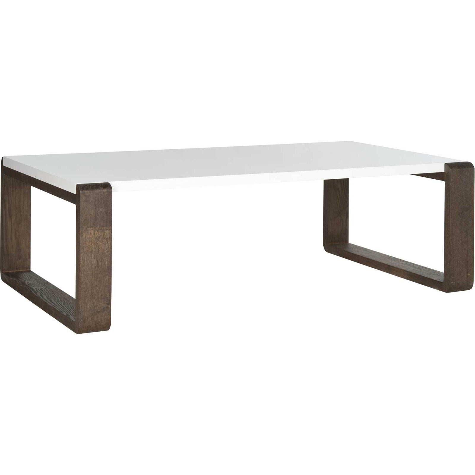 Balin Lacquer Coffee Table White/Dark Brown