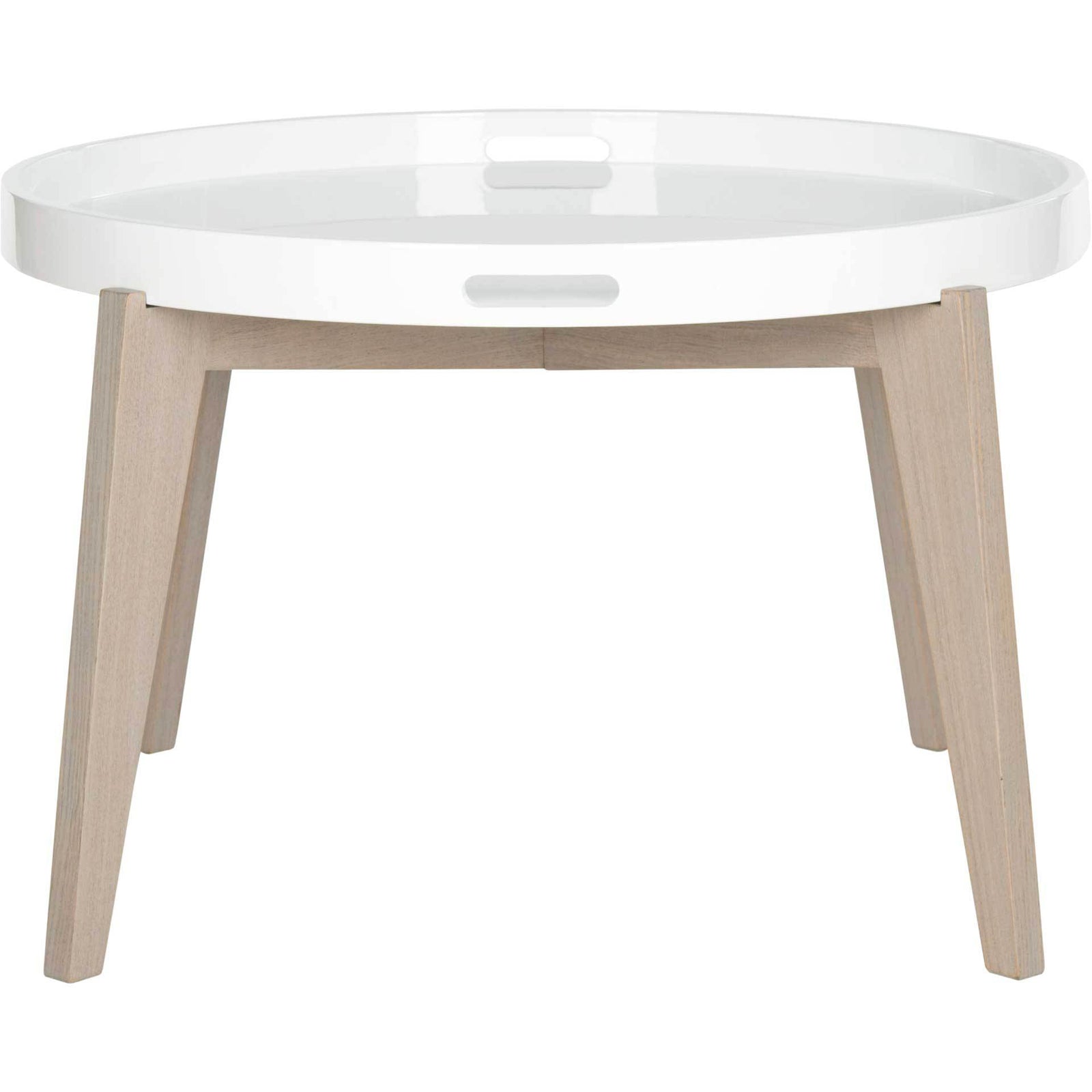 Ece Tray Top Lacquer End Table White/Gray