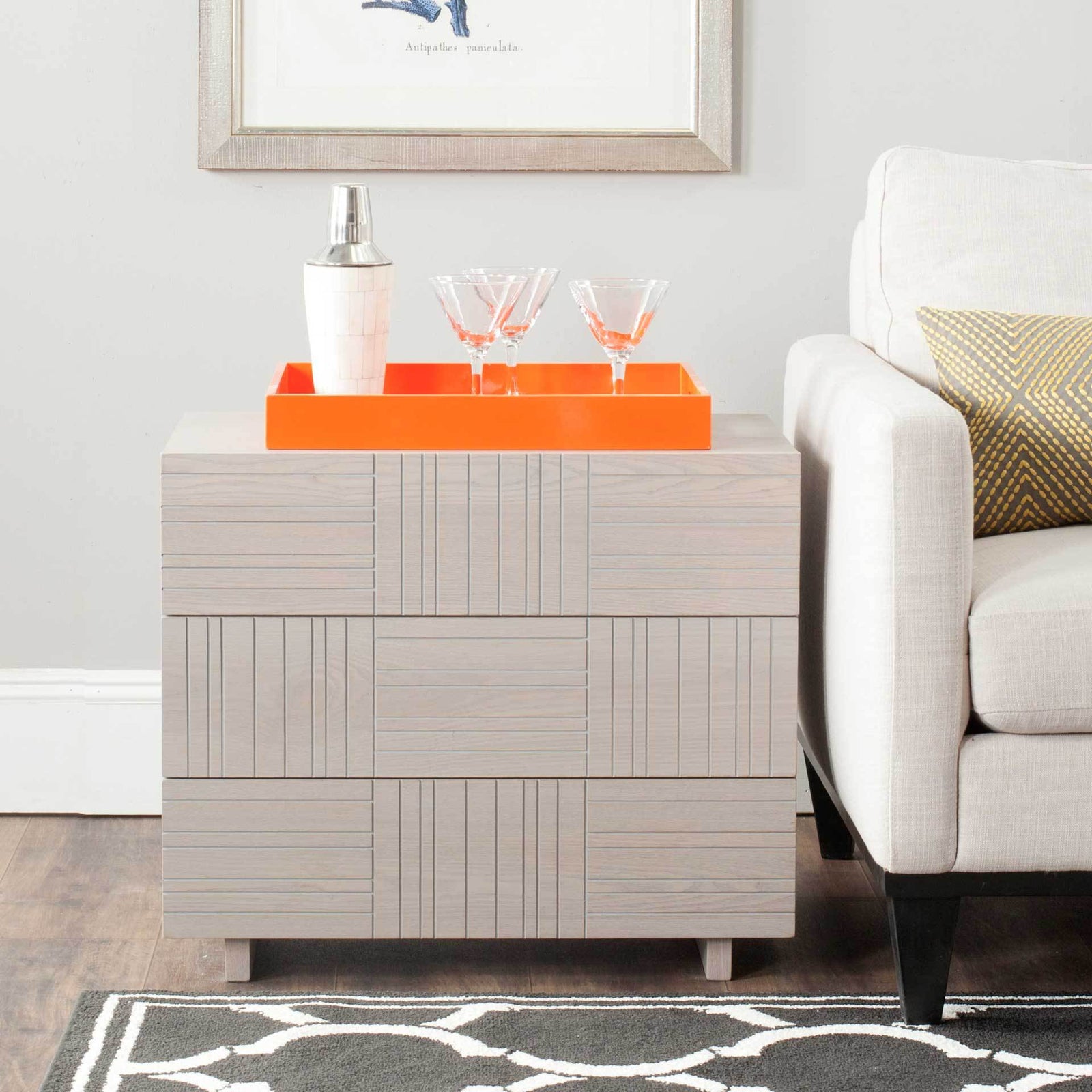 Miracle Three Drawer Cabinet Gray