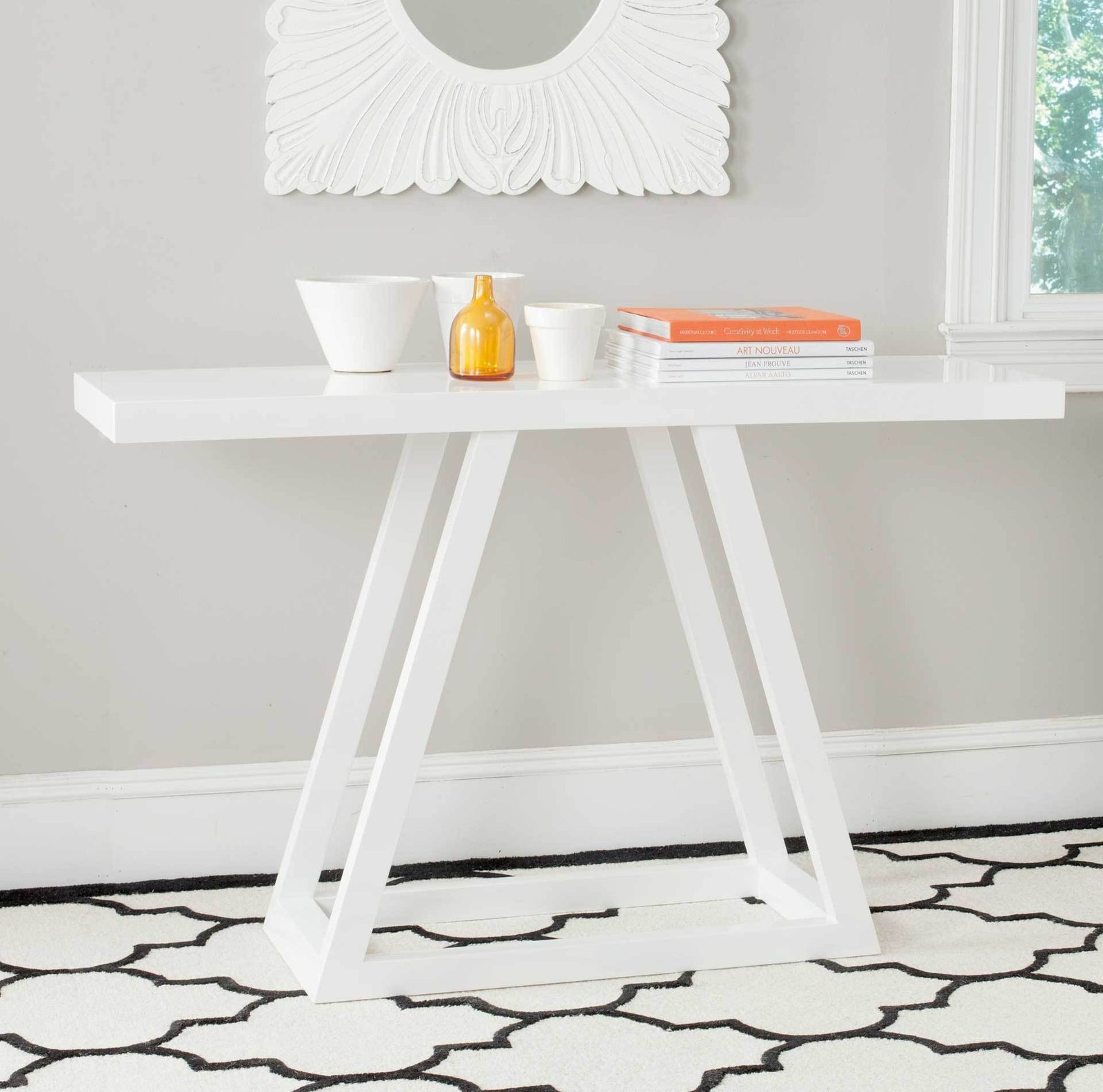 Sunray Lacquer Console White